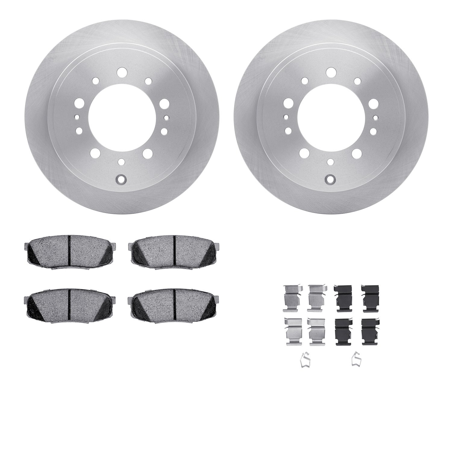 6312-76163 Brake Rotors with 3000-Series Ceramic Brake Pads Kit with Hardware, Fits Select Lexus/Toyota/Scion, Position: Rear