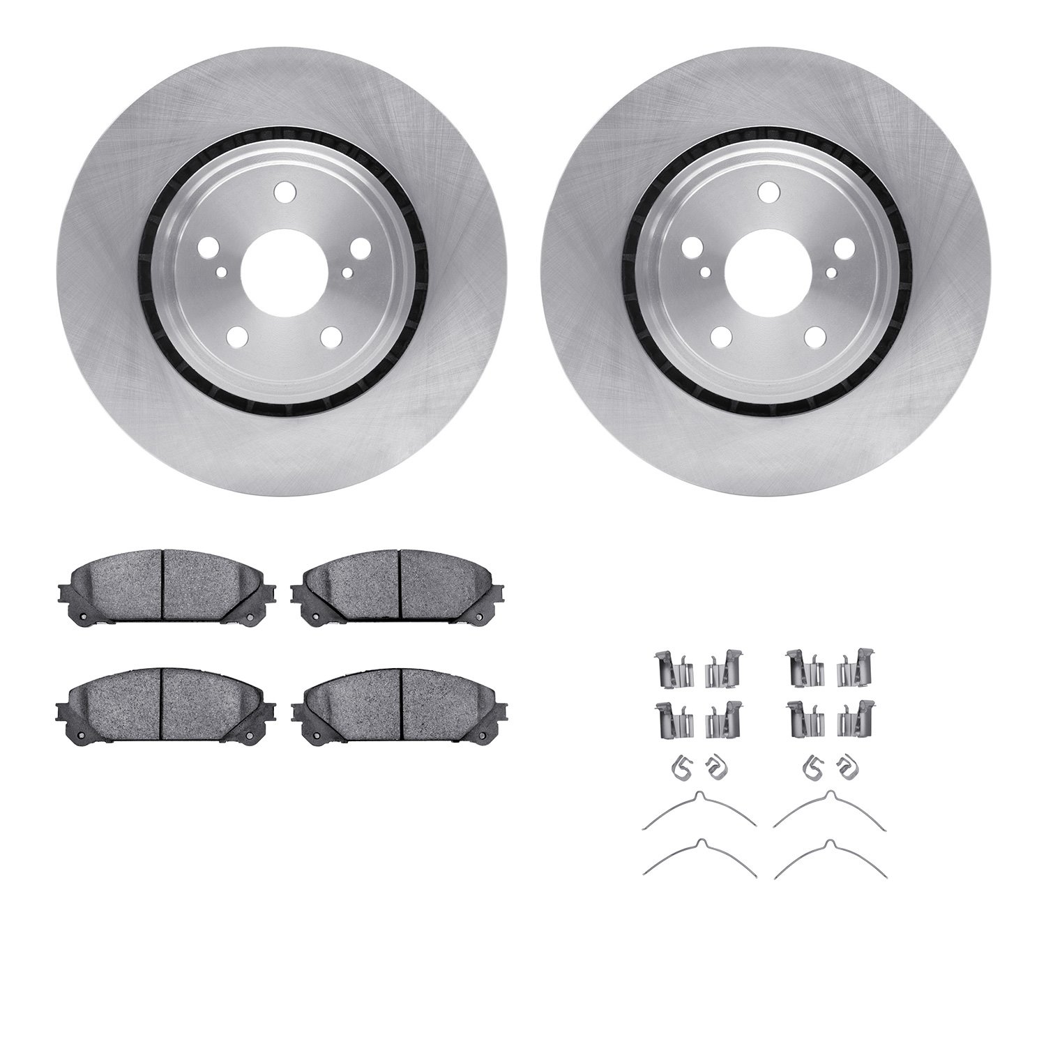 6312-76164 Brake Rotors with 3000-Series Ceramic Brake Pads Kit with Hardware, 2008-2021 Lexus/Toyota/Scion, Position: Front