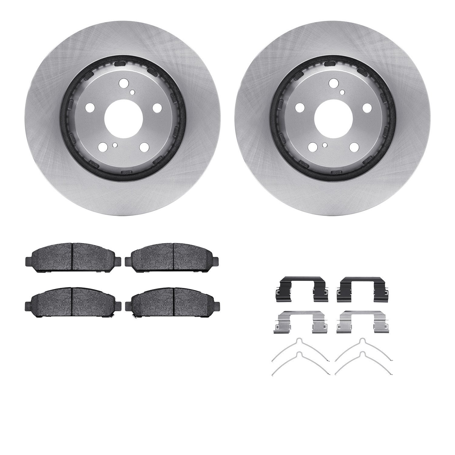 6312-76168 Brake Rotors with 3000-Series Ceramic Brake Pads Kit with Hardware, 2009-2015 Lexus/Toyota/Scion, Position: Front