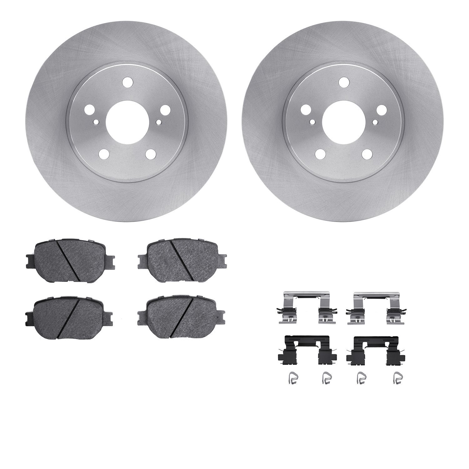 6312-76182 Brake Rotors with 3000-Series Ceramic Brake Pads Kit with Hardware, 2014-2015 Lexus/Toyota/Scion, Position: Front