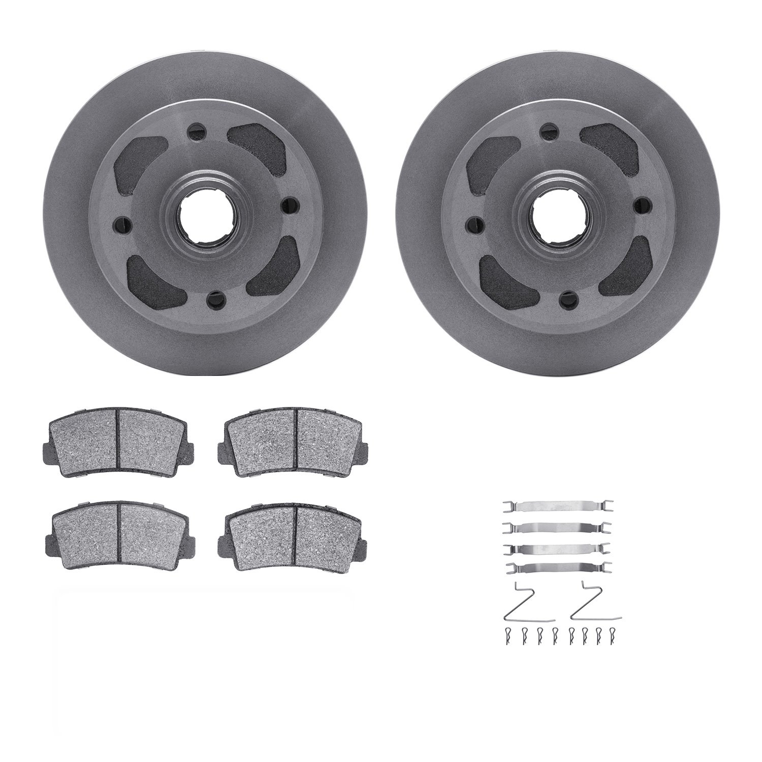 6312-80003 Brake Rotors with 3000-Series Ceramic Brake Pads Kit with Hardware, 1979-1979 Ford/Lincoln/Mercury/Mazda, Position: F