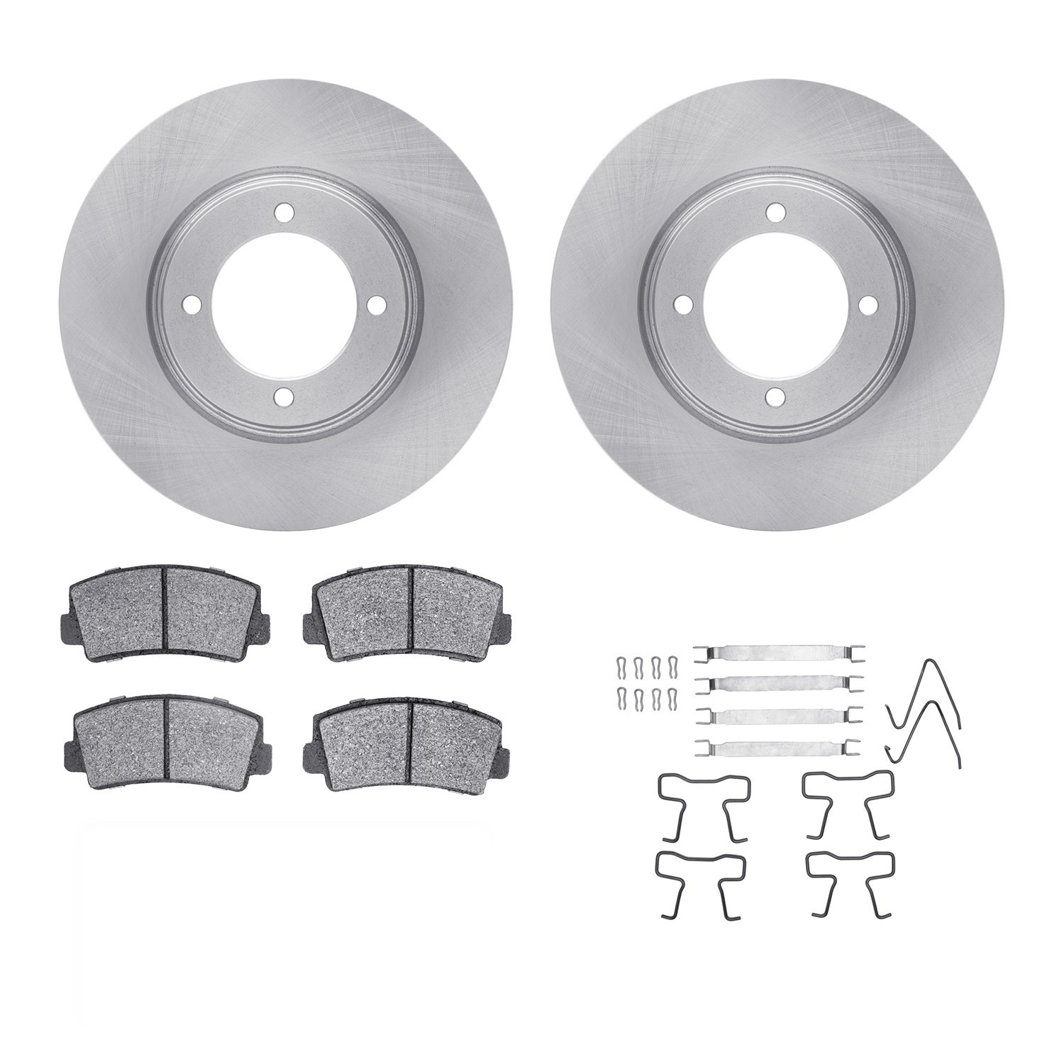 6312-80004 Brake Rotors with 3000-Series Ceramic Brake Pads Kit with Hardware, 1974-1984 Ford/Lincoln/Mercury/Mazda, Position: F