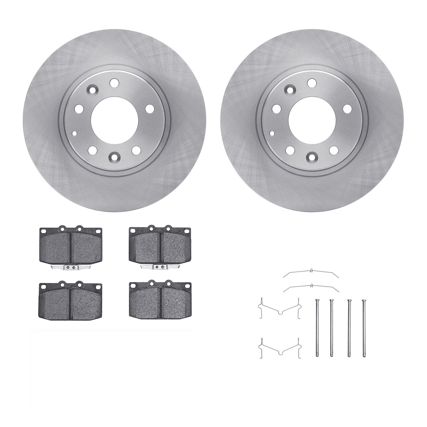6312-80015 Brake Rotors with 3000-Series Ceramic Brake Pads Kit with Hardware, 1993-1995 Ford/Lincoln/Mercury/Mazda, Position: F