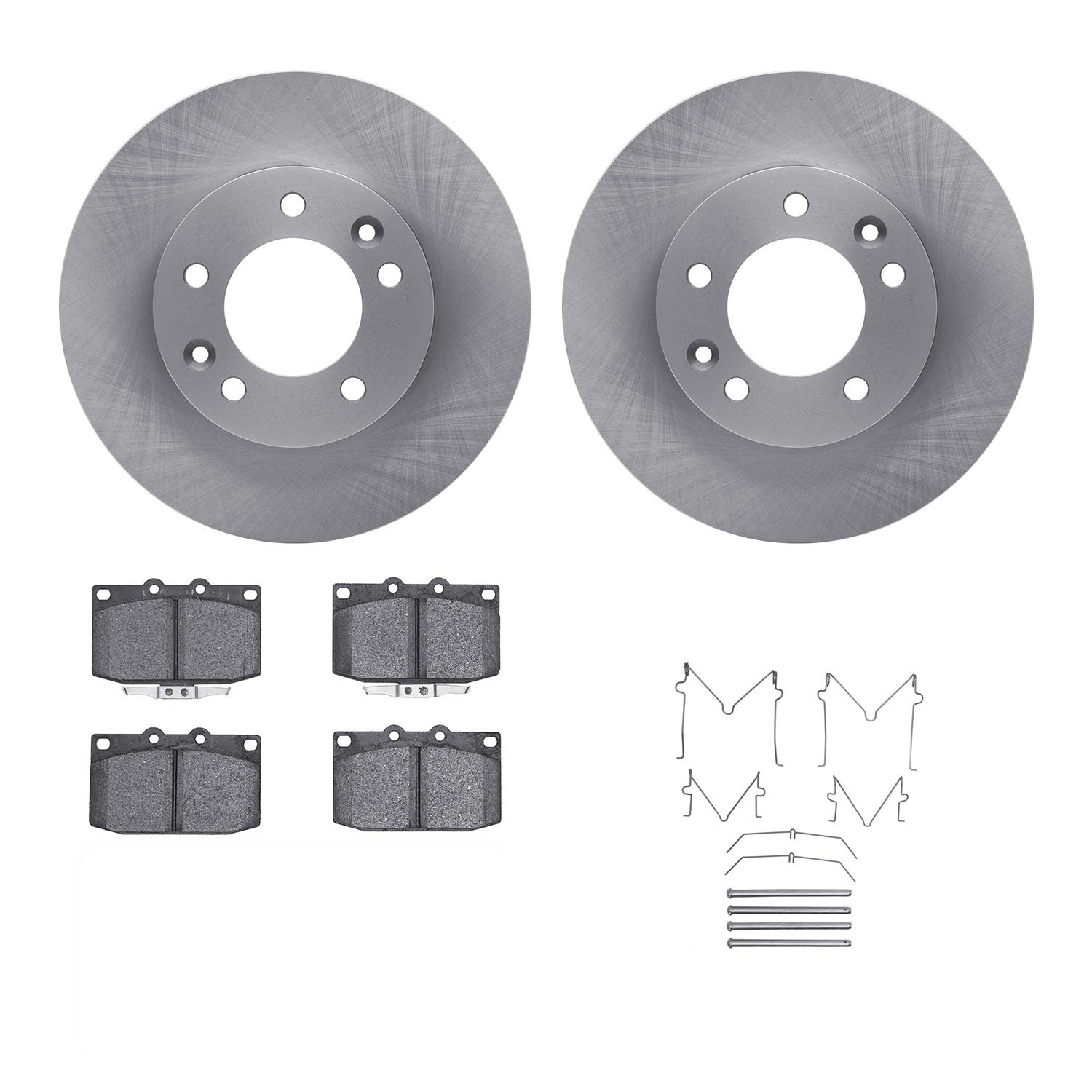6312-80016 Brake Rotors with 3000-Series Ceramic Brake Pads Kit with Hardware, 1986-1991 Ford/Lincoln/Mercury/Mazda, Position: F