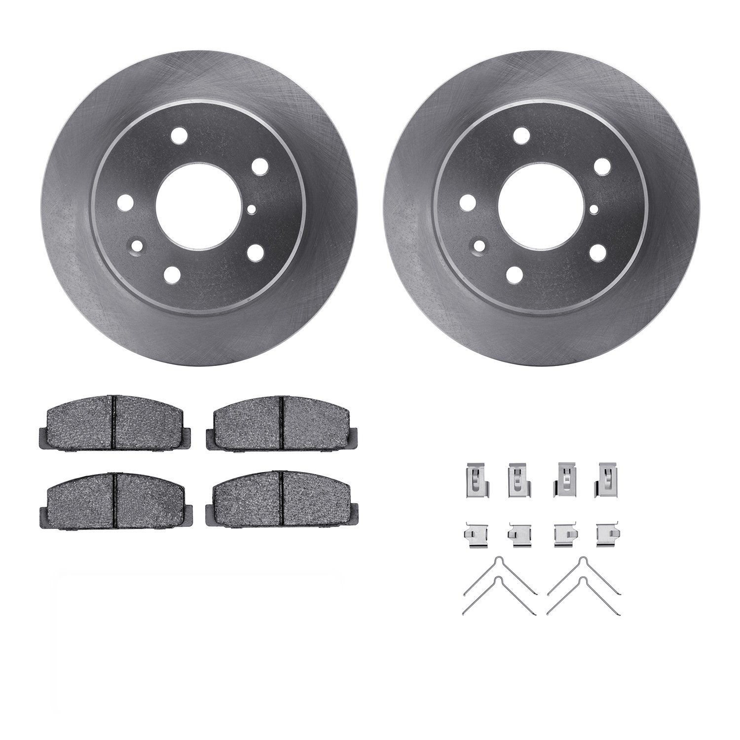 6312-80020 Brake Rotors with 3000-Series Ceramic Brake Pads Kit with Hardware, 1989-1991 Ford/Lincoln/Mercury/Mazda, Position: R