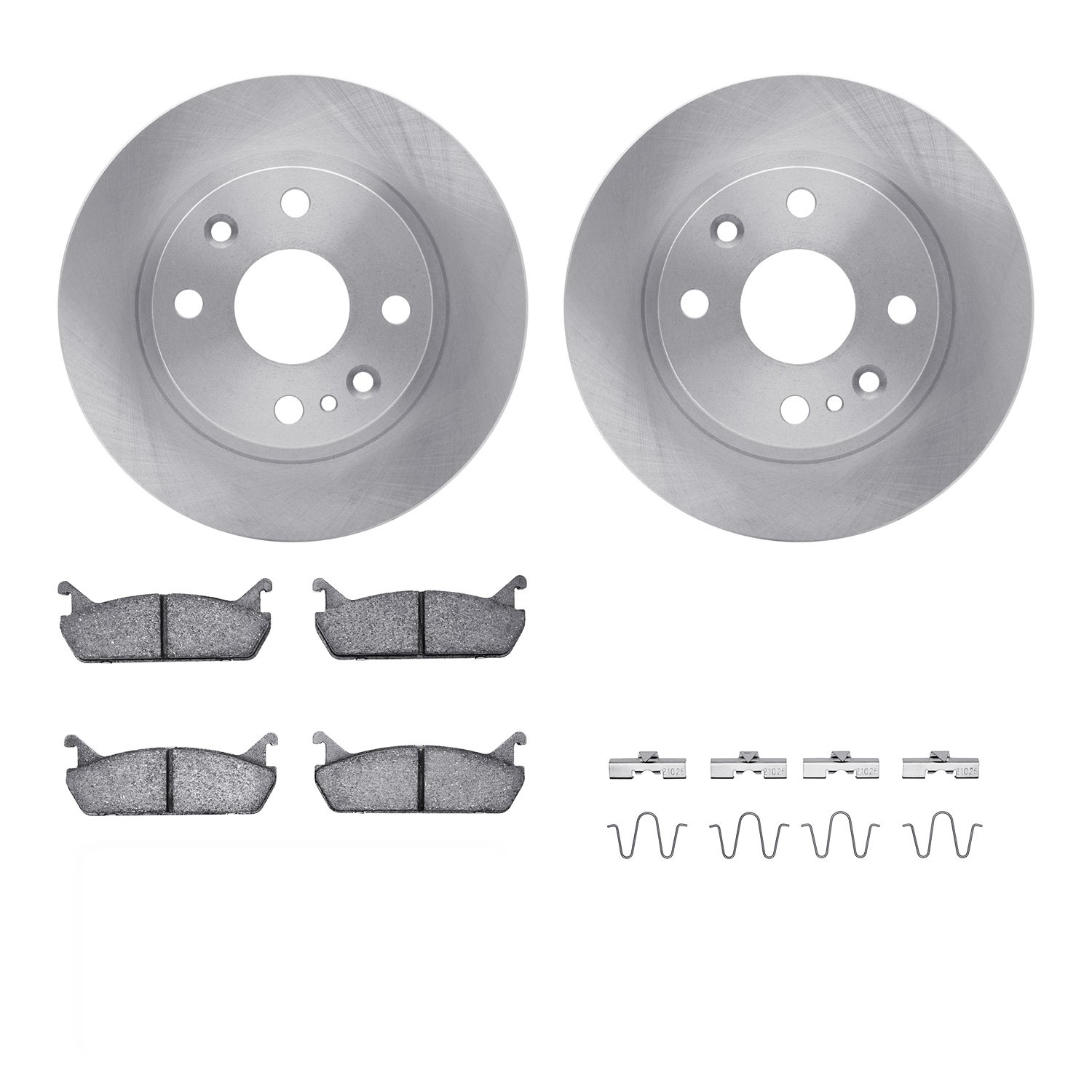 6312-80030 Brake Rotors with 3000-Series Ceramic Brake Pads Kit with Hardware, 1990-1993 Ford/Lincoln/Mercury/Mazda, Position: R