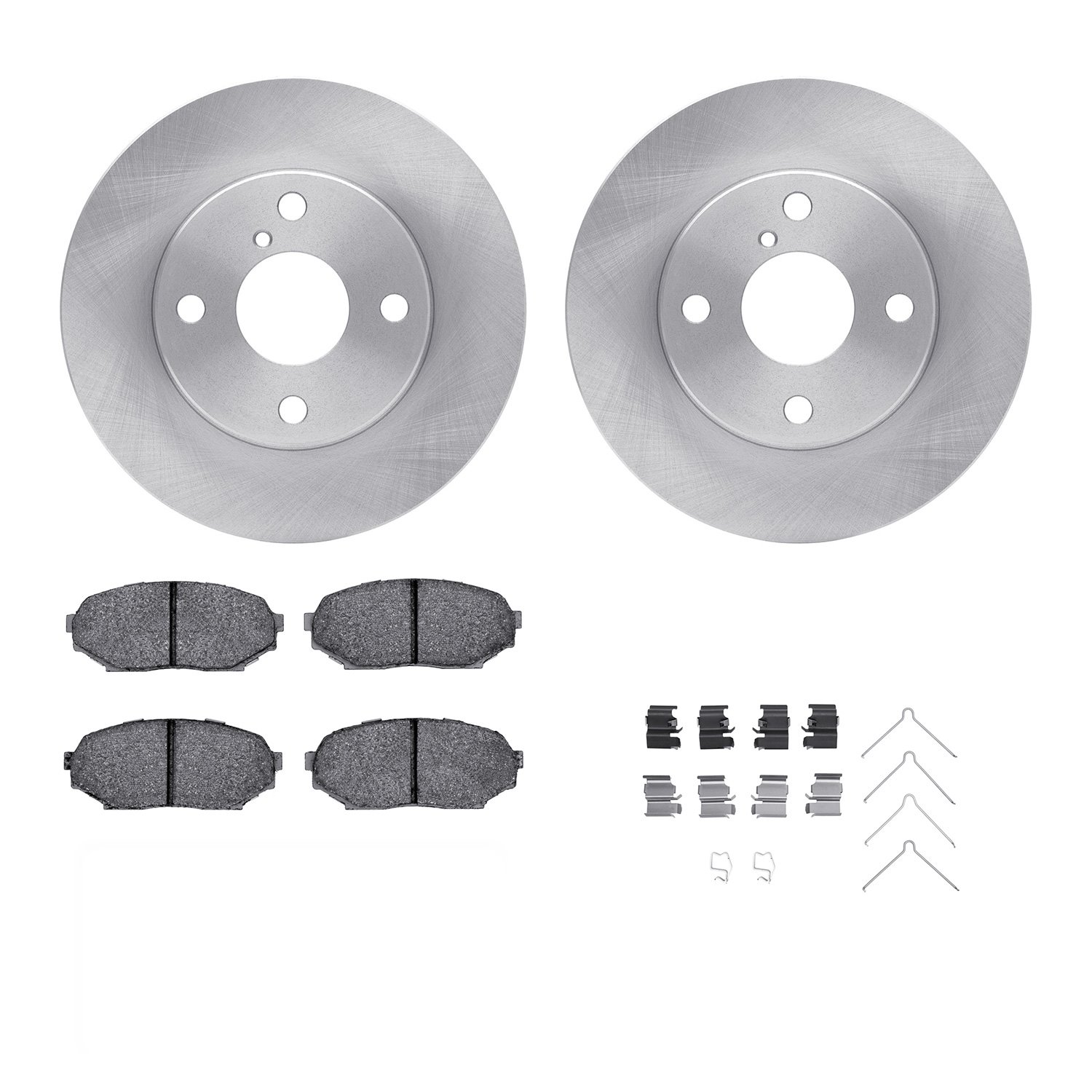 6312-80031 Brake Rotors with 3000-Series Ceramic Brake Pads Kit with Hardware, 1990-1993 Ford/Lincoln/Mercury/Mazda, Position: F