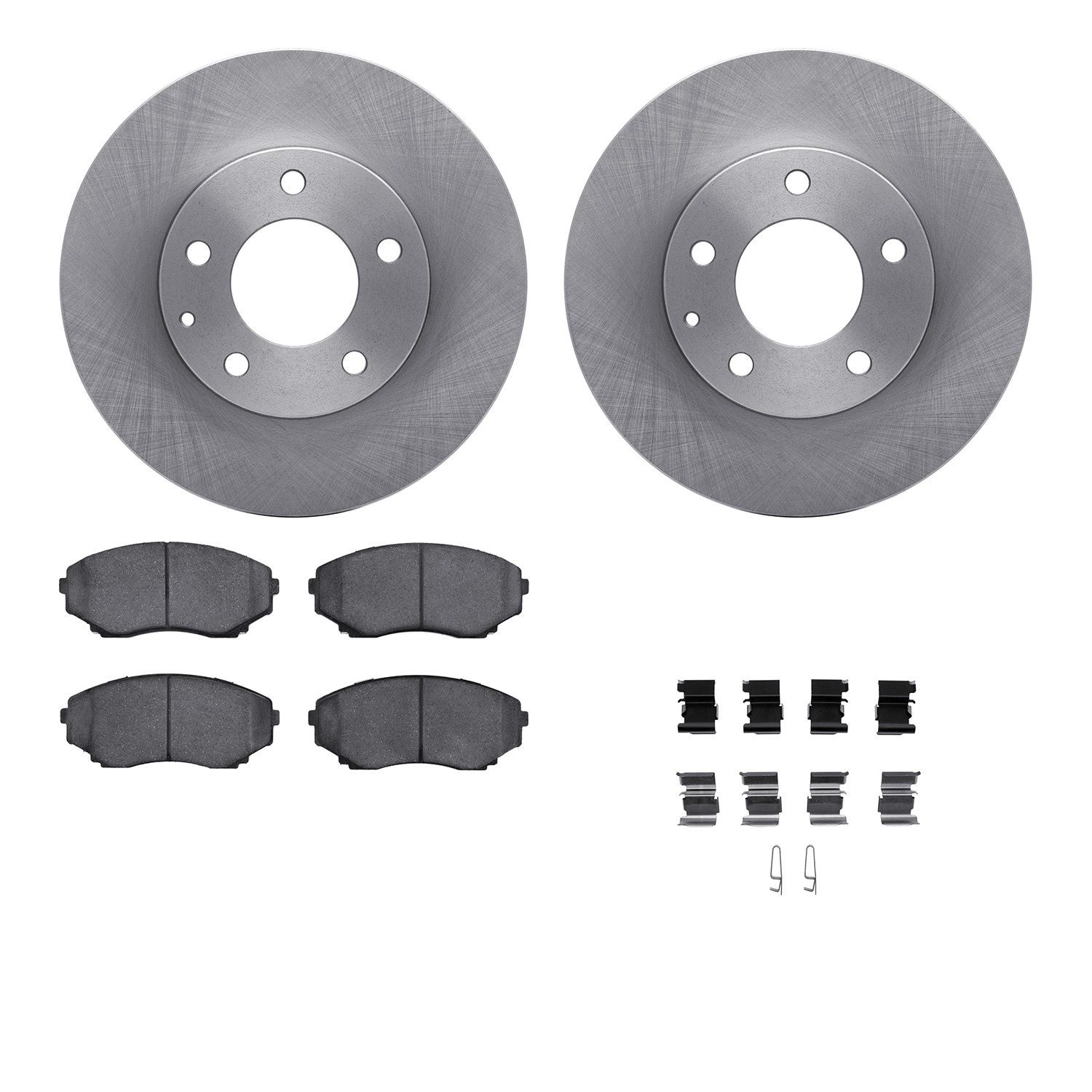 6312-80033 Brake Rotors with 3000-Series Ceramic Brake Pads Kit with Hardware, 1992-1995 Ford/Lincoln/Mercury/Mazda, Position: F