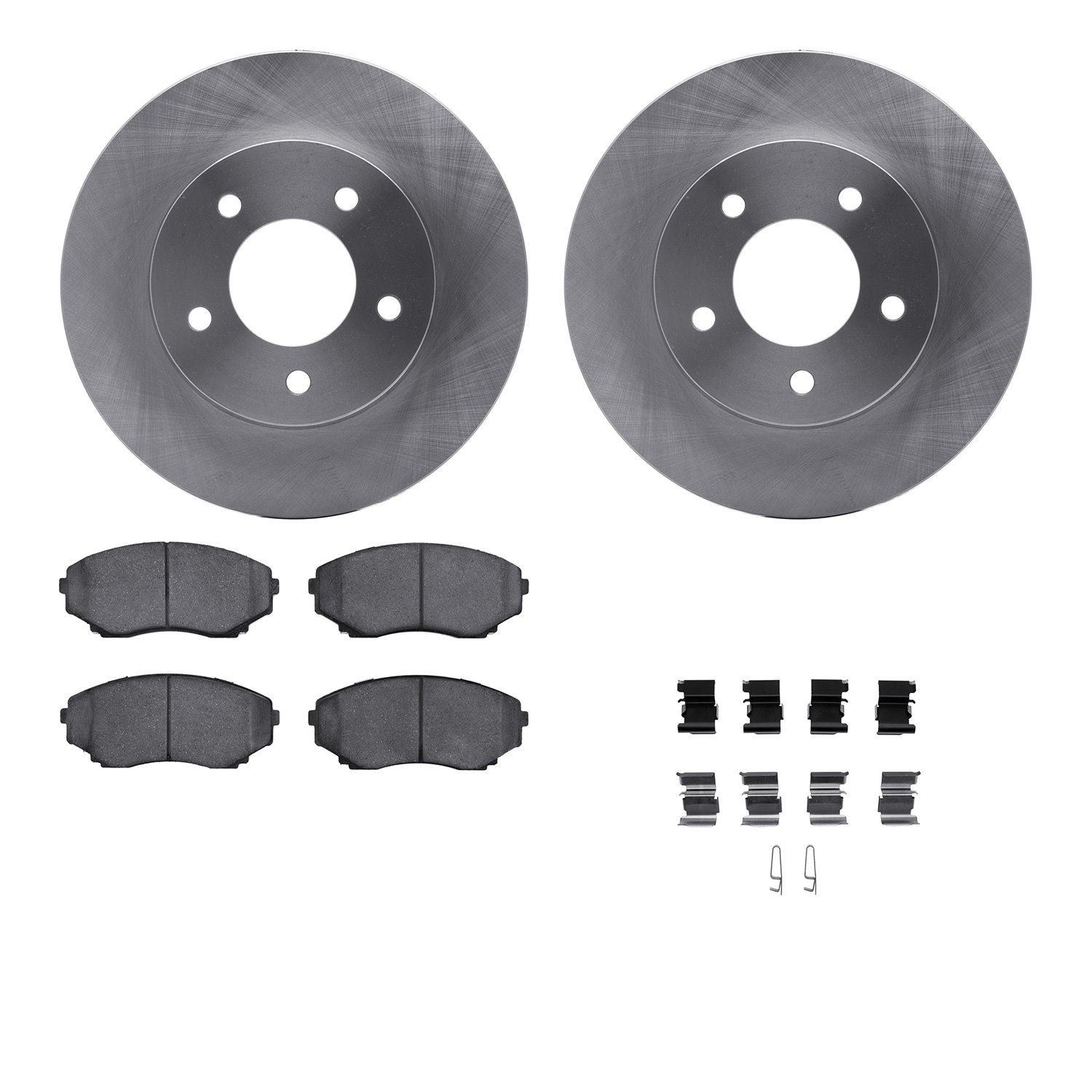 6312-80035 Brake Rotors with 3000-Series Ceramic Brake Pads Kit with Hardware, 1996-1998 Ford/Lincoln/Mercury/Mazda, Position: F