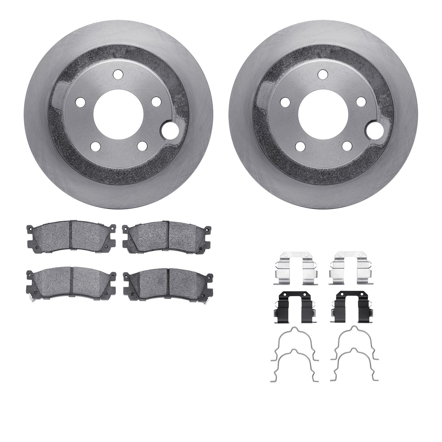 6312-80037 Brake Rotors with 3000-Series Ceramic Brake Pads Kit with Hardware, 1995-2002 Ford/Lincoln/Mercury/Mazda, Position: R