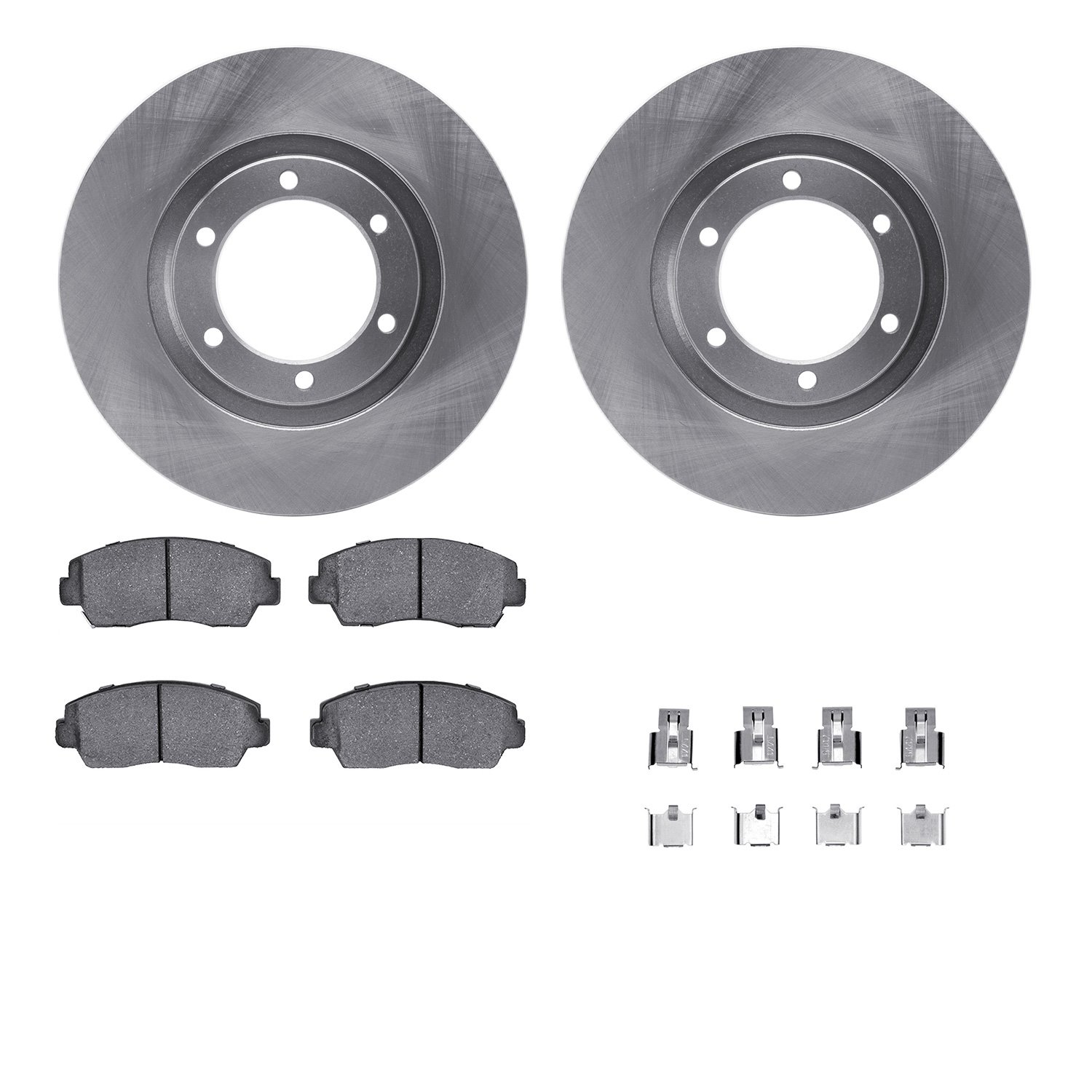 6312-80040 Brake Rotors with 3000-Series Ceramic Brake Pads Kit with Hardware, 1987-1993 Ford/Lincoln/Mercury/Mazda, Position: F