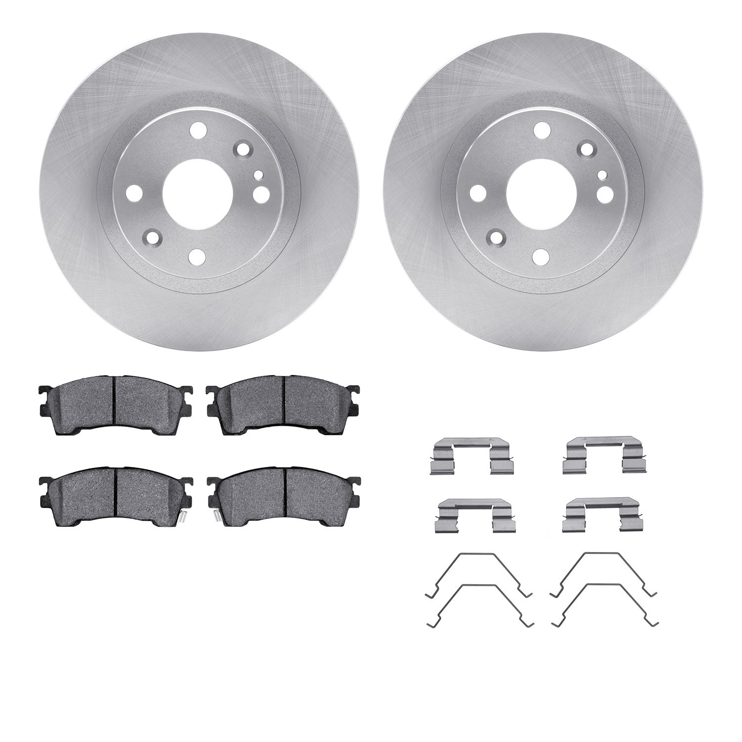 6312-80044 Brake Rotors with 3000-Series Ceramic Brake Pads Kit with Hardware, 1999-2003 Ford/Lincoln/Mercury/Mazda, Position: F