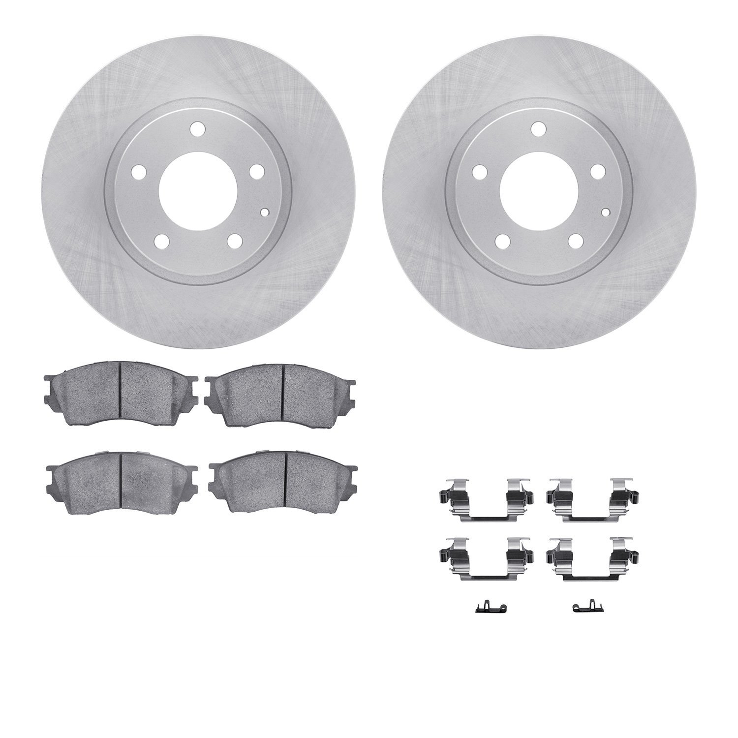 6312-80045 Brake Rotors with 3000-Series Ceramic Brake Pads Kit with Hardware, 2001-2002 Ford/Lincoln/Mercury/Mazda, Position: F