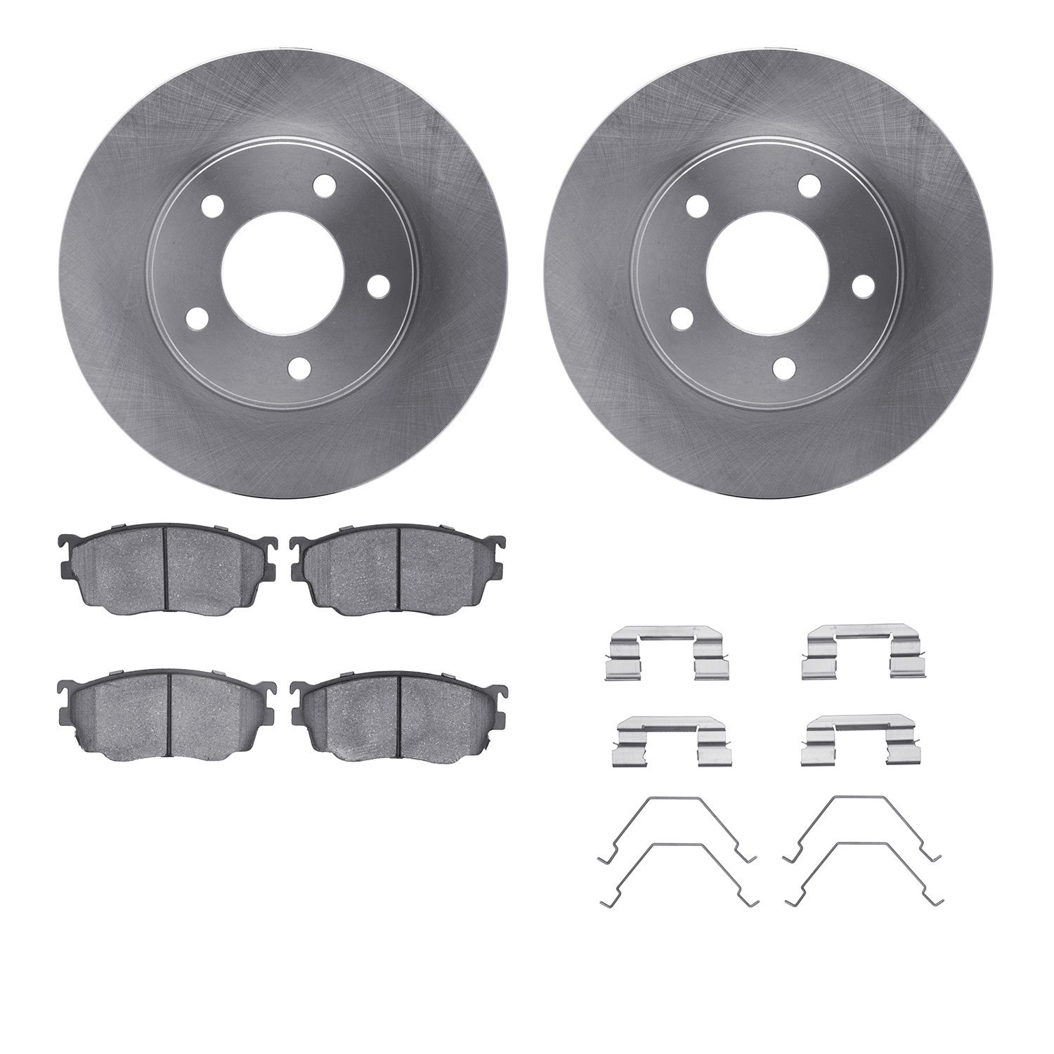 6312-80047 Brake Rotors with 3000-Series Ceramic Brake Pads Kit with Hardware, 1998-2003 Ford/Lincoln/Mercury/Mazda, Position: F