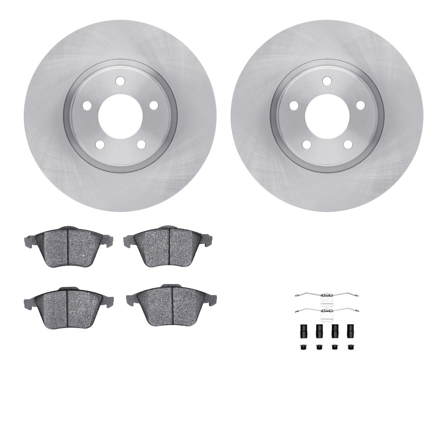 6312-80051 Brake Rotors with 3000-Series Ceramic Brake Pads Kit with Hardware, 2007-2013 Ford/Lincoln/Mercury/Mazda, Position: F