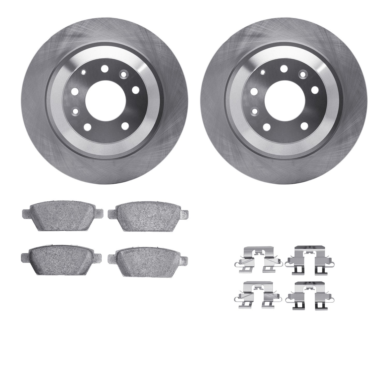 6312-80062 Brake Rotors with 3000-Series Ceramic Brake Pads Kit with Hardware, 2006-2007 Ford/Lincoln/Mercury/Mazda, Position: R