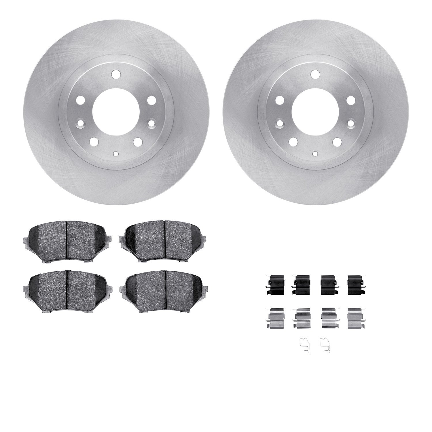 6312-80063 Brake Rotors with 3000-Series Ceramic Brake Pads Kit with Hardware, 2006-2015 Ford/Lincoln/Mercury/Mazda, Position: F