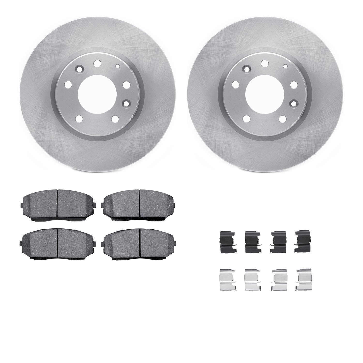 6312-80066 Brake Rotors with 3000-Series Ceramic Brake Pads Kit with Hardware, 2007-2012 Ford/Lincoln/Mercury/Mazda, Position: F