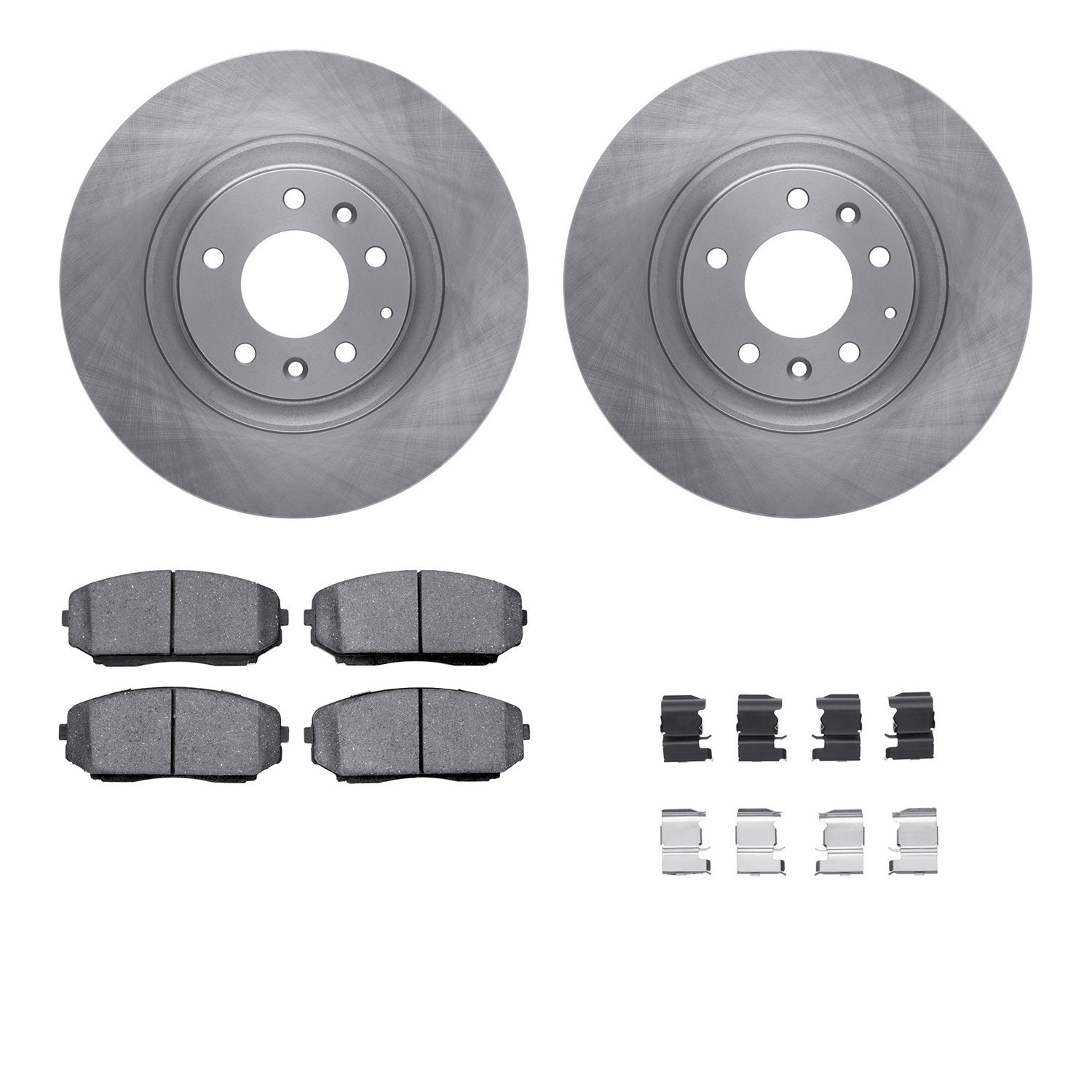 6312-80067 Brake Rotors with 3000-Series Ceramic Brake Pads Kit with Hardware, 2007-2015 Ford/Lincoln/Mercury/Mazda, Position: F