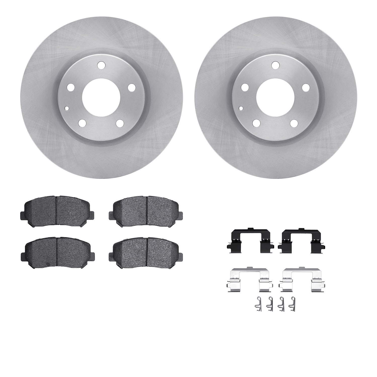 6312-80073 Brake Rotors with 3000-Series Ceramic Brake Pads Kit with Hardware, 2013-2015 Ford/Lincoln/Mercury/Mazda, Position: F