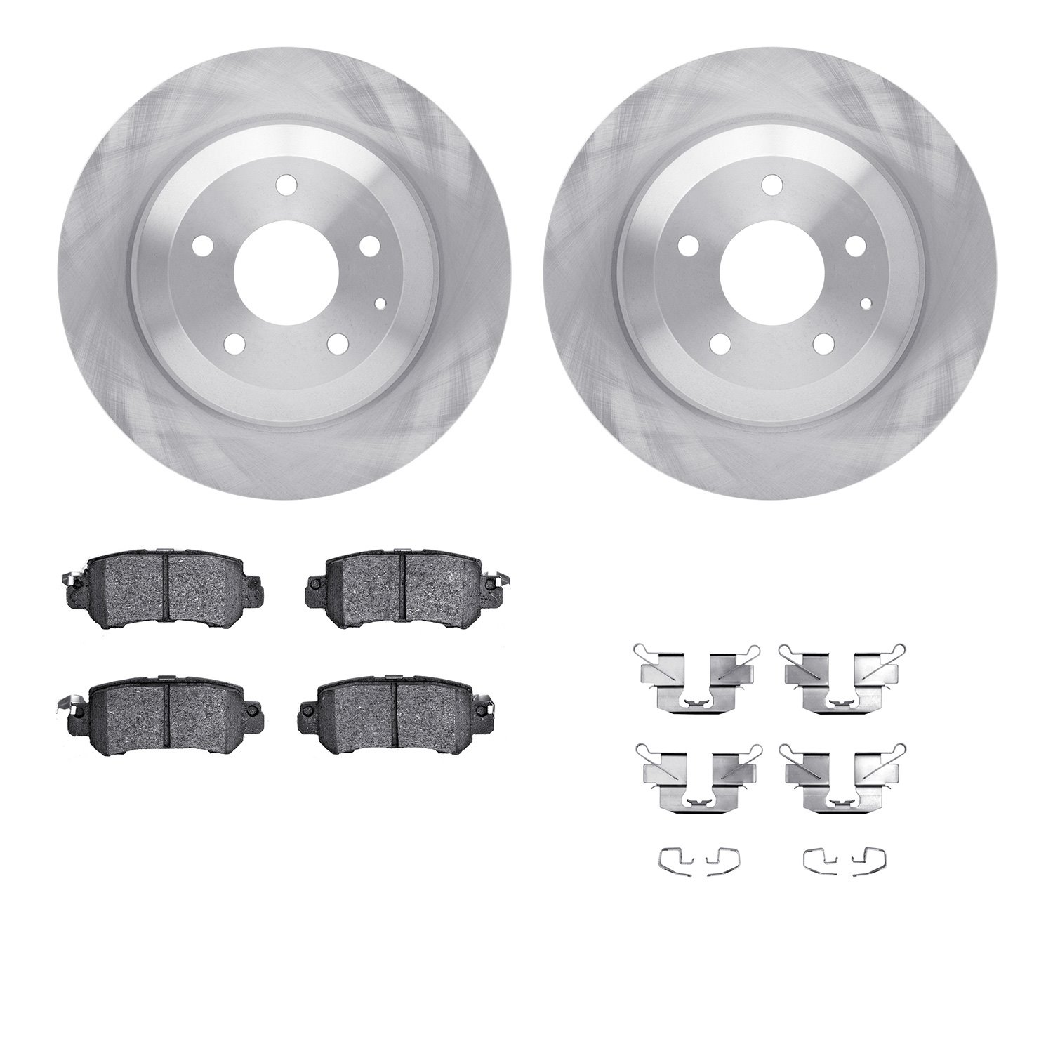6312-80075 Brake Rotors with 3000-Series Ceramic Brake Pads Kit with Hardware, 2013-2015 Ford/Lincoln/Mercury/Mazda, Position: R