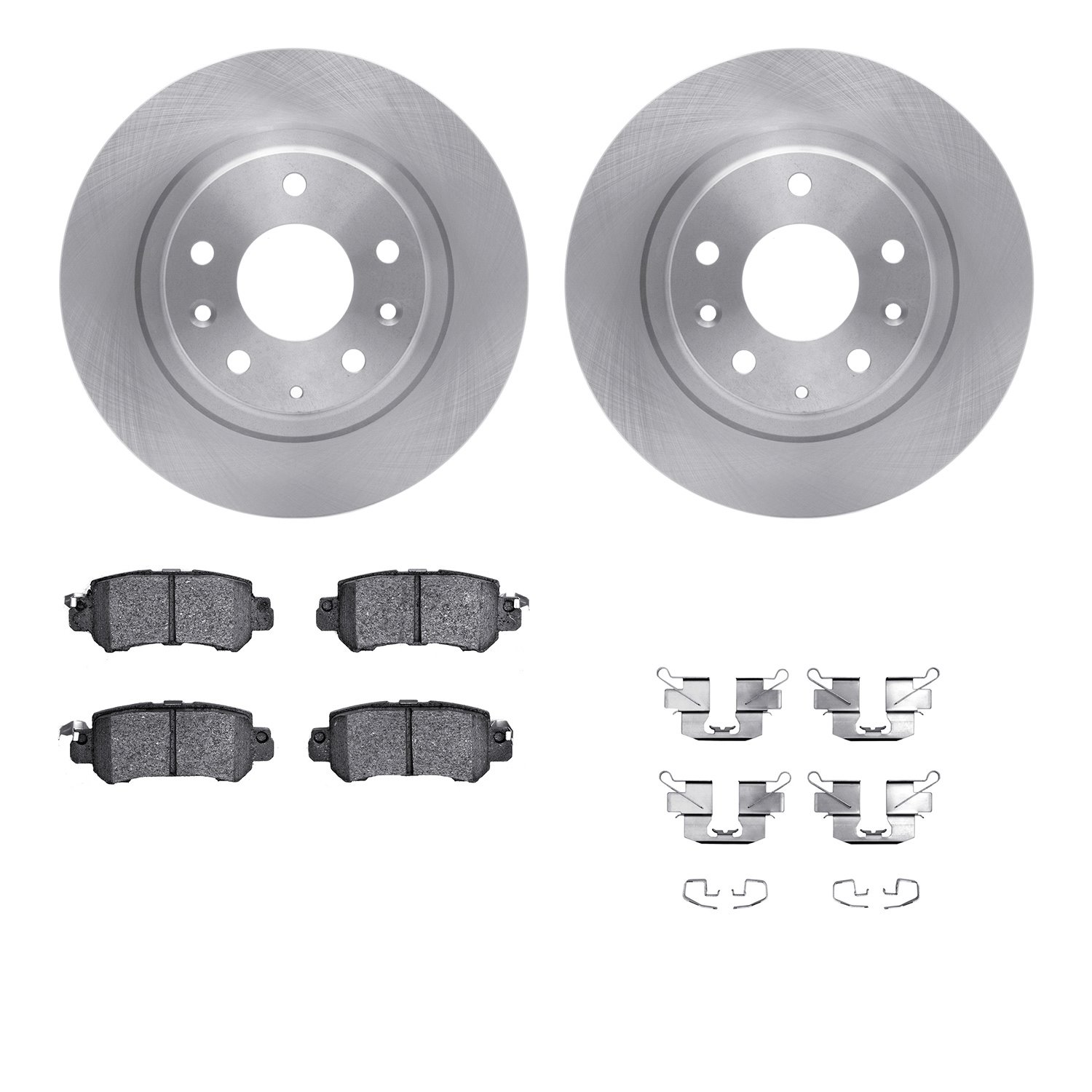 6312-80076 Brake Rotors with 3000-Series Ceramic Brake Pads Kit with Hardware, 2016-2018 Ford/Lincoln/Mercury/Mazda, Position: R