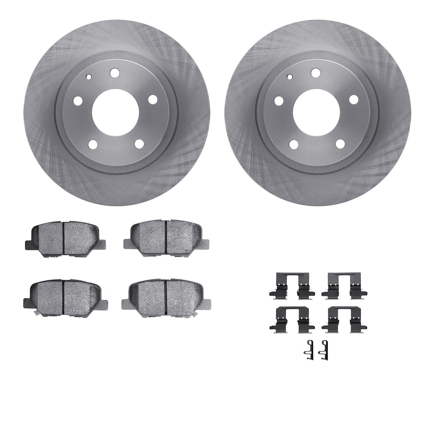 6312-80077 Brake Rotors with 3000-Series Ceramic Brake Pads Kit with Hardware, 2014-2015 Ford/Lincoln/Mercury/Mazda, Position: R