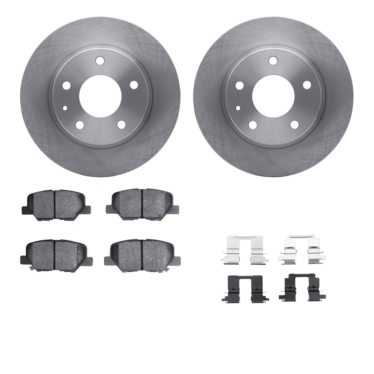 6312-80078 Brake Rotors with 3000-Series Ceramic Brake Pads Kit with Hardware, 2014-2016 Ford/Lincoln/Mercury/Mazda, Position: R