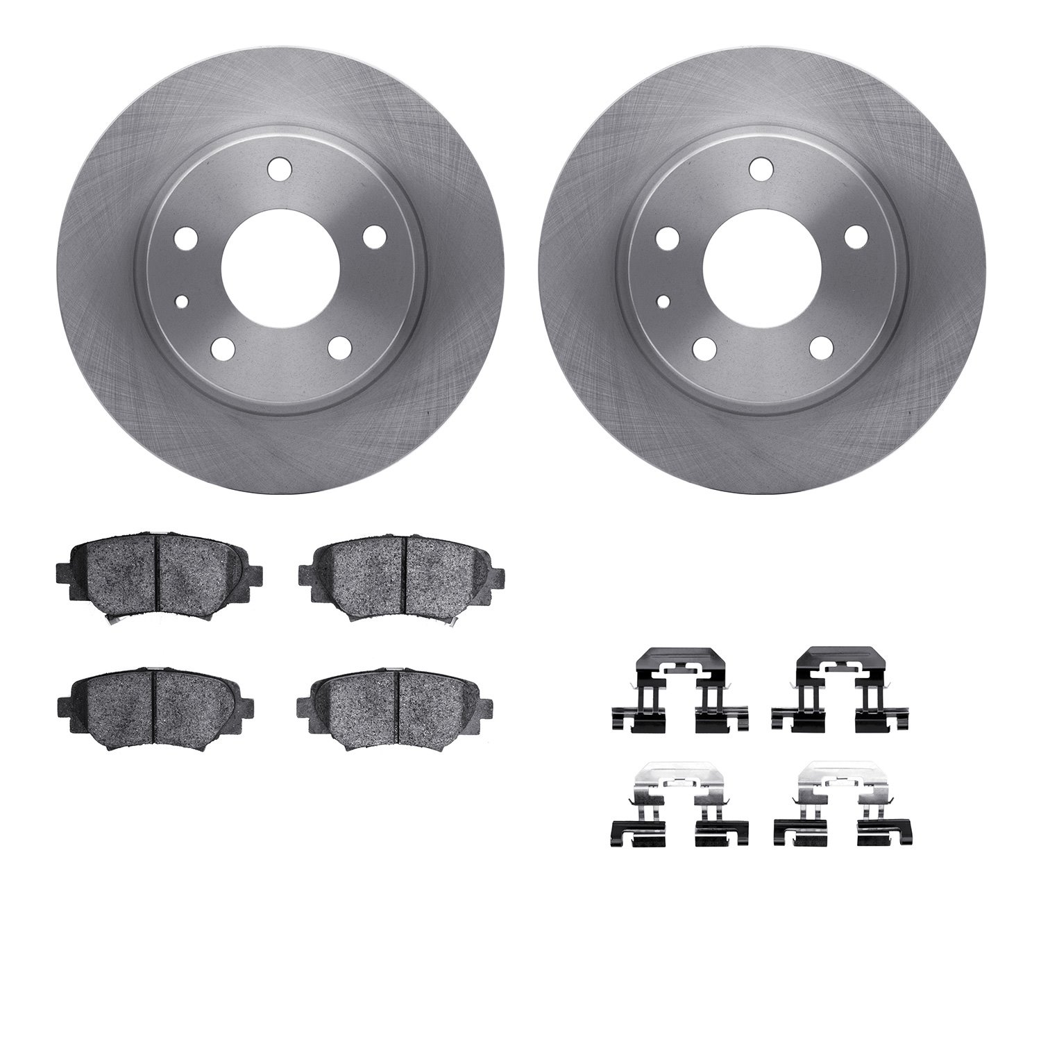 6312-80082 Brake Rotors with 3000-Series Ceramic Brake Pads Kit with Hardware, 2014-2016 Ford/Lincoln/Mercury/Mazda, Position: R
