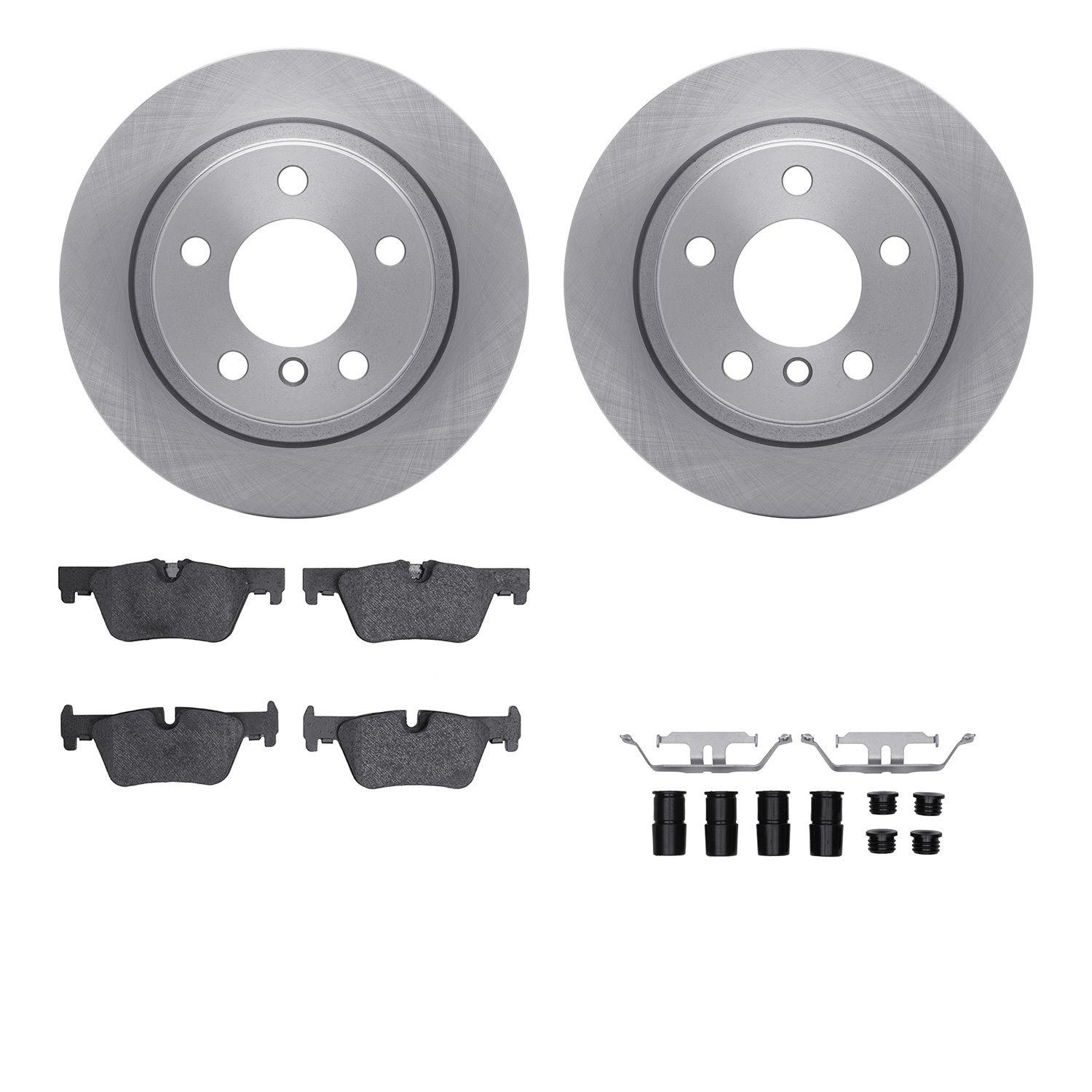 6312-92015 Brake Rotors with 3000-Series Ceramic Brake Pads Kit with Hardware, 2012-2018 BMW, Position: Rear