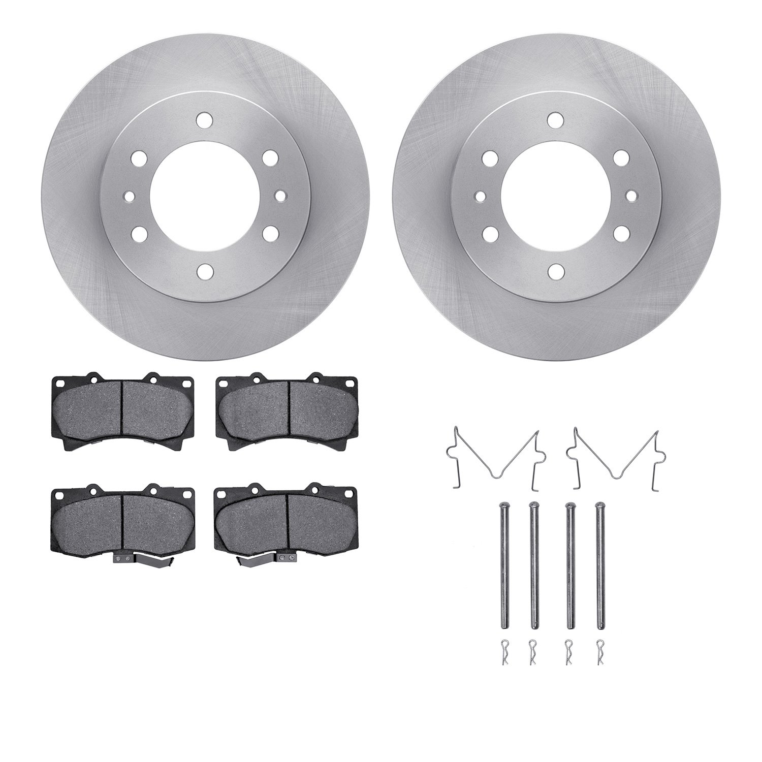 6312-93001 Brake Rotors with 3000-Series Ceramic Brake Pads Kit with Hardware, 2006-2010 GM, Position: Front