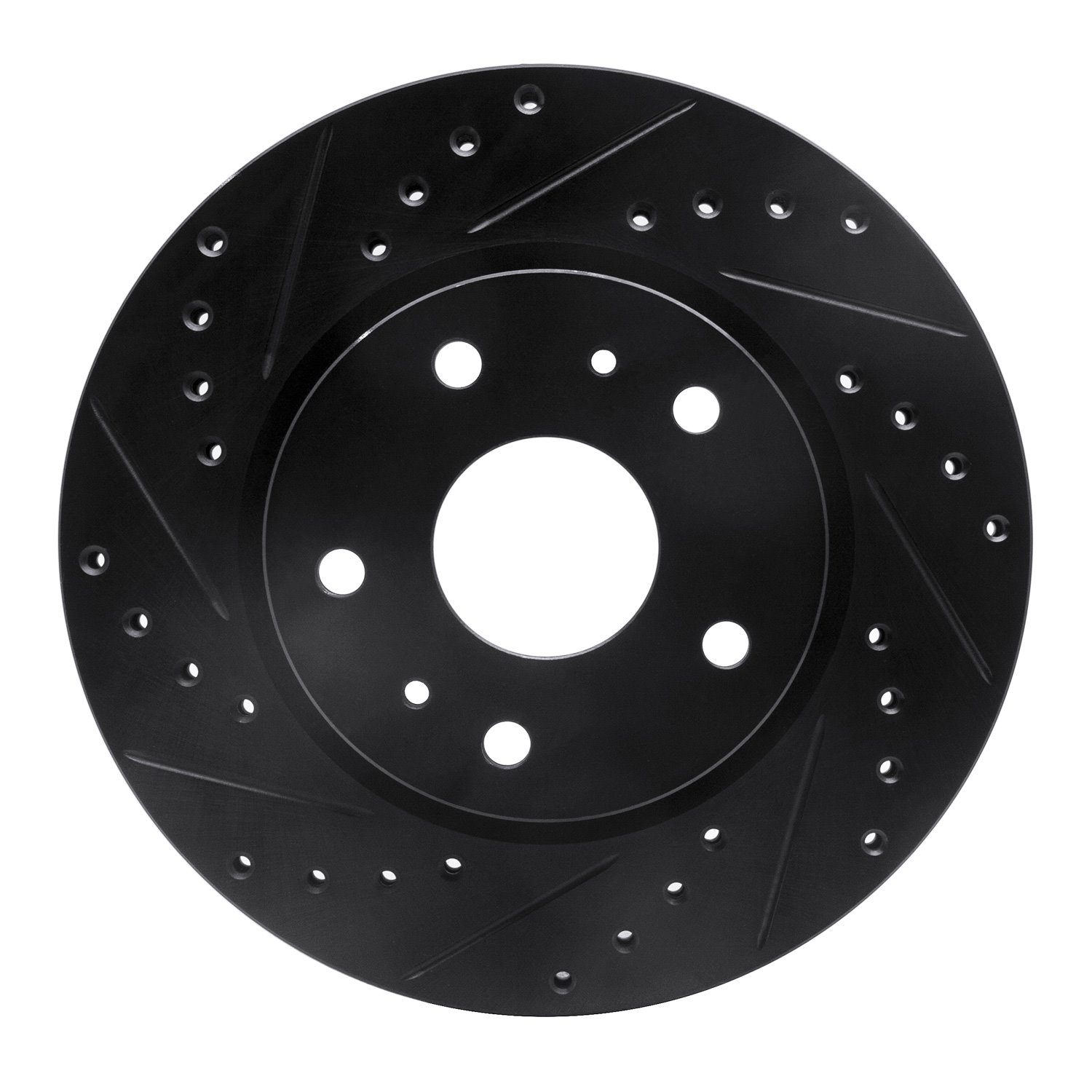 633-01004L Drilled/Slotted Brake Rotor [Black], 2007-2019 Suzuki, Position: Front Left