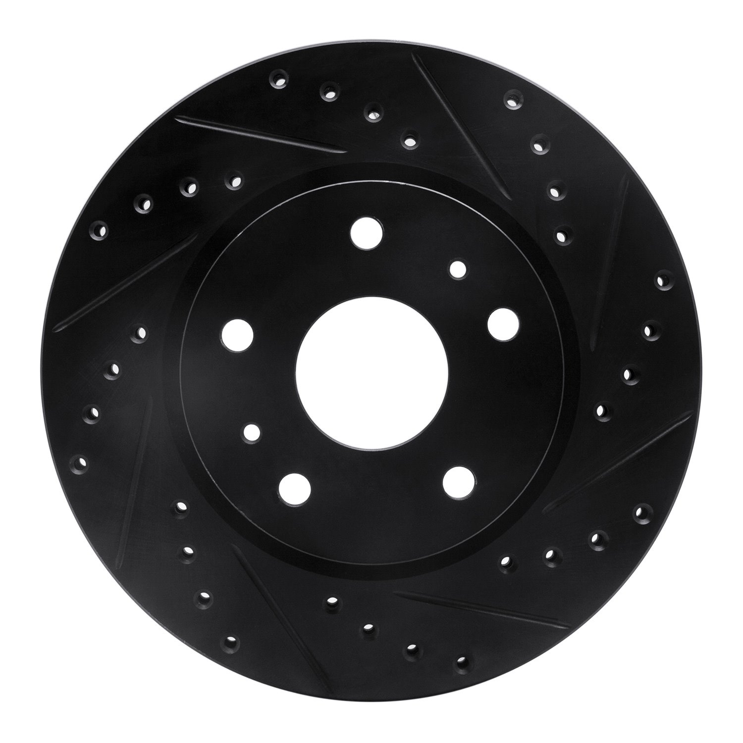 633-01004R Drilled/Slotted Brake Rotor [Black], 2007-2019 Suzuki, Position: Front Right