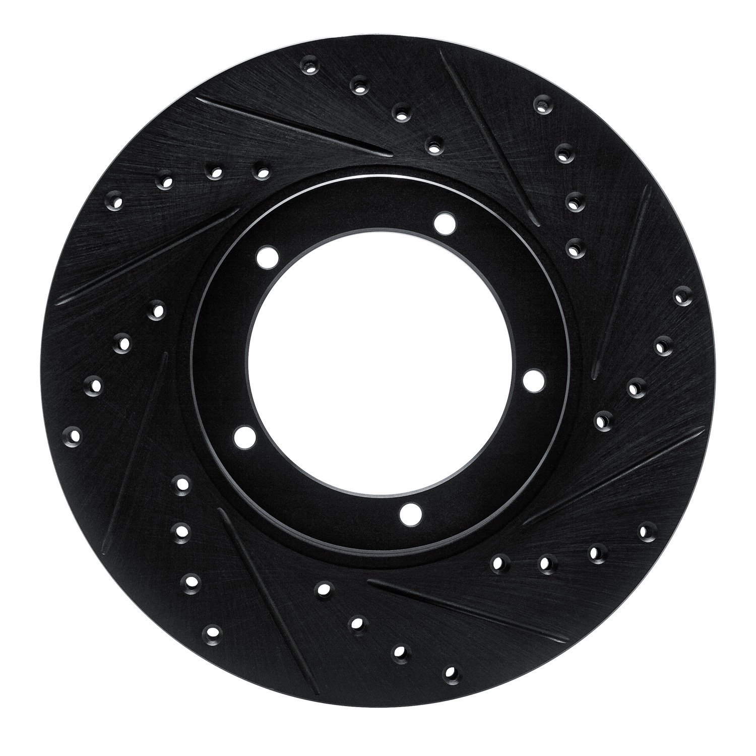 633-02001R Drilled/Slotted Brake Rotor [Black], 1967-1988 Porsche, Position: Front Right