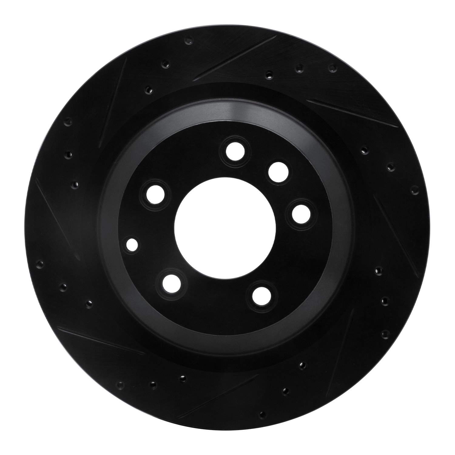 633-02089L Drilled/Slotted Brake Rotor [Black], 2005-2018 Multiple Makes/Models, Position: Rear Left