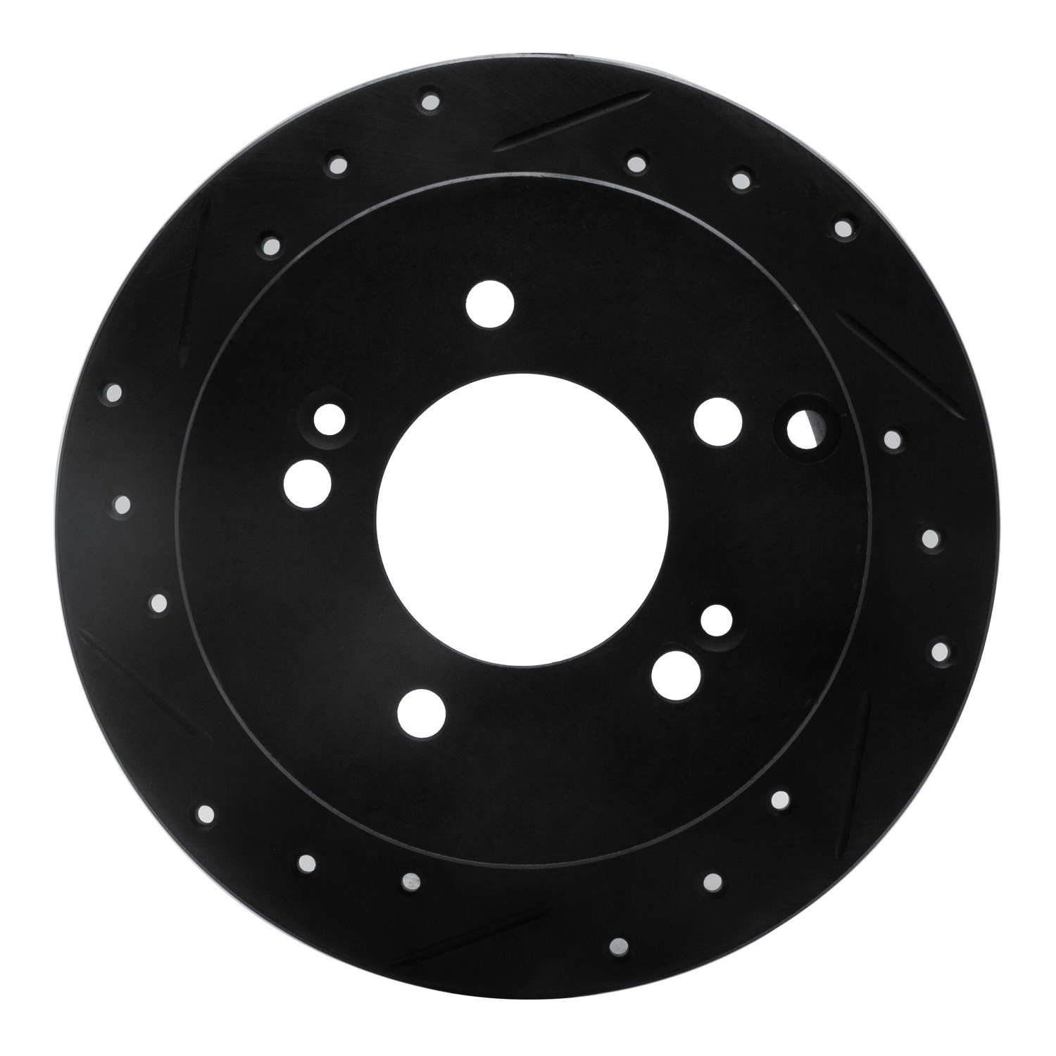 633-03014L Drilled/Slotted Brake Rotor [Black], 2001-2010 Kia/Hyundai/Genesis, Position: Rear Left