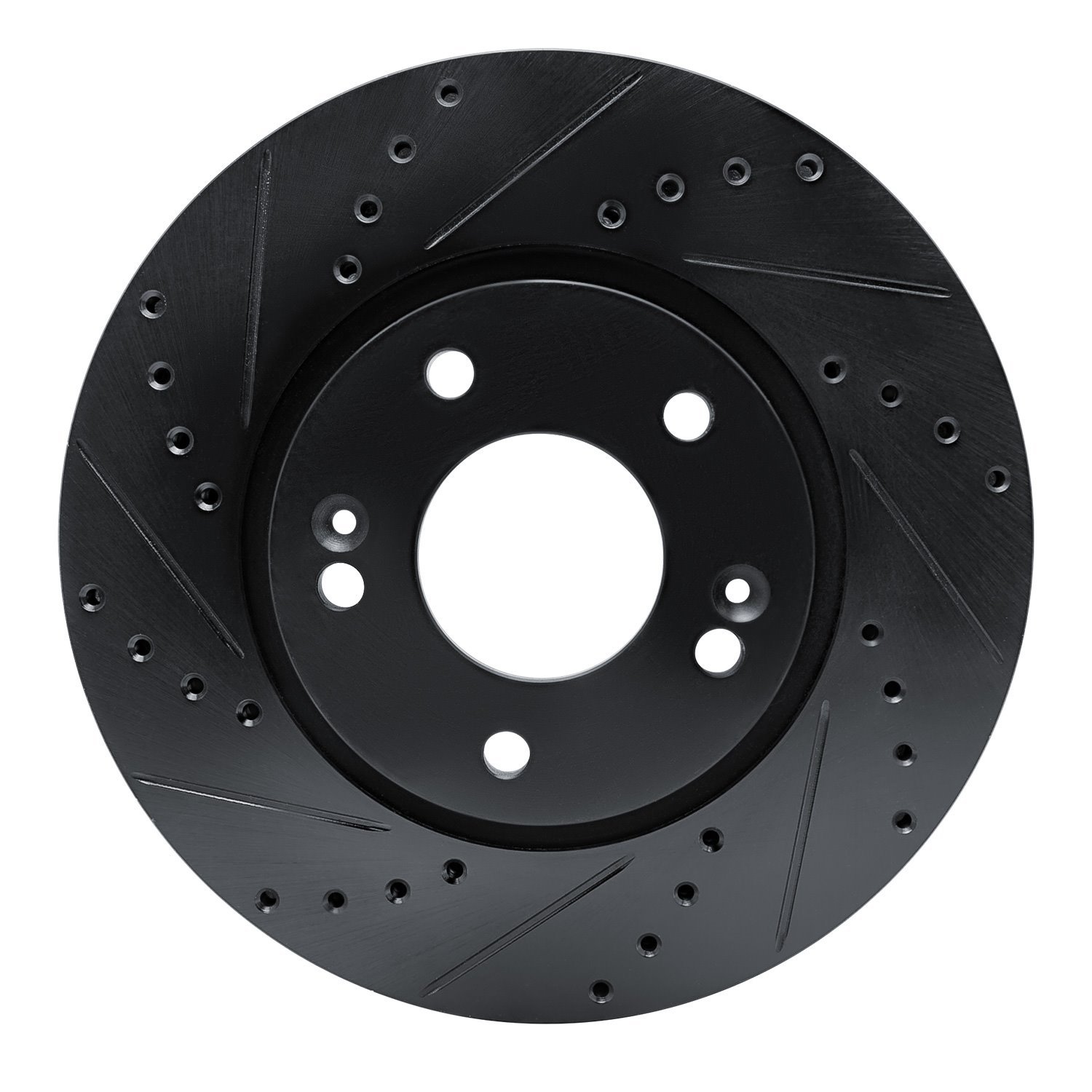 633-03049L Drilled/Slotted Brake Rotor [Black], 2007-2009 Kia/Hyundai/Genesis, Position: Front Left