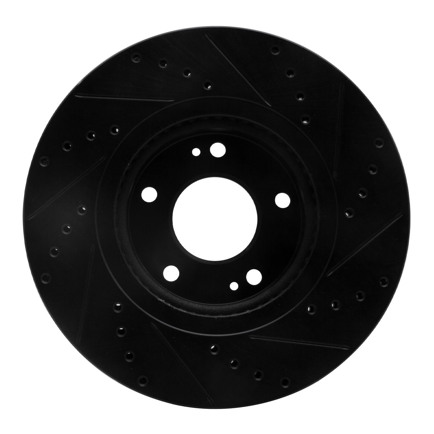 633-03051L Drilled/Slotted Brake Rotor [Black], 2010-2013 Kia/Hyundai/Genesis, Position: Front Left