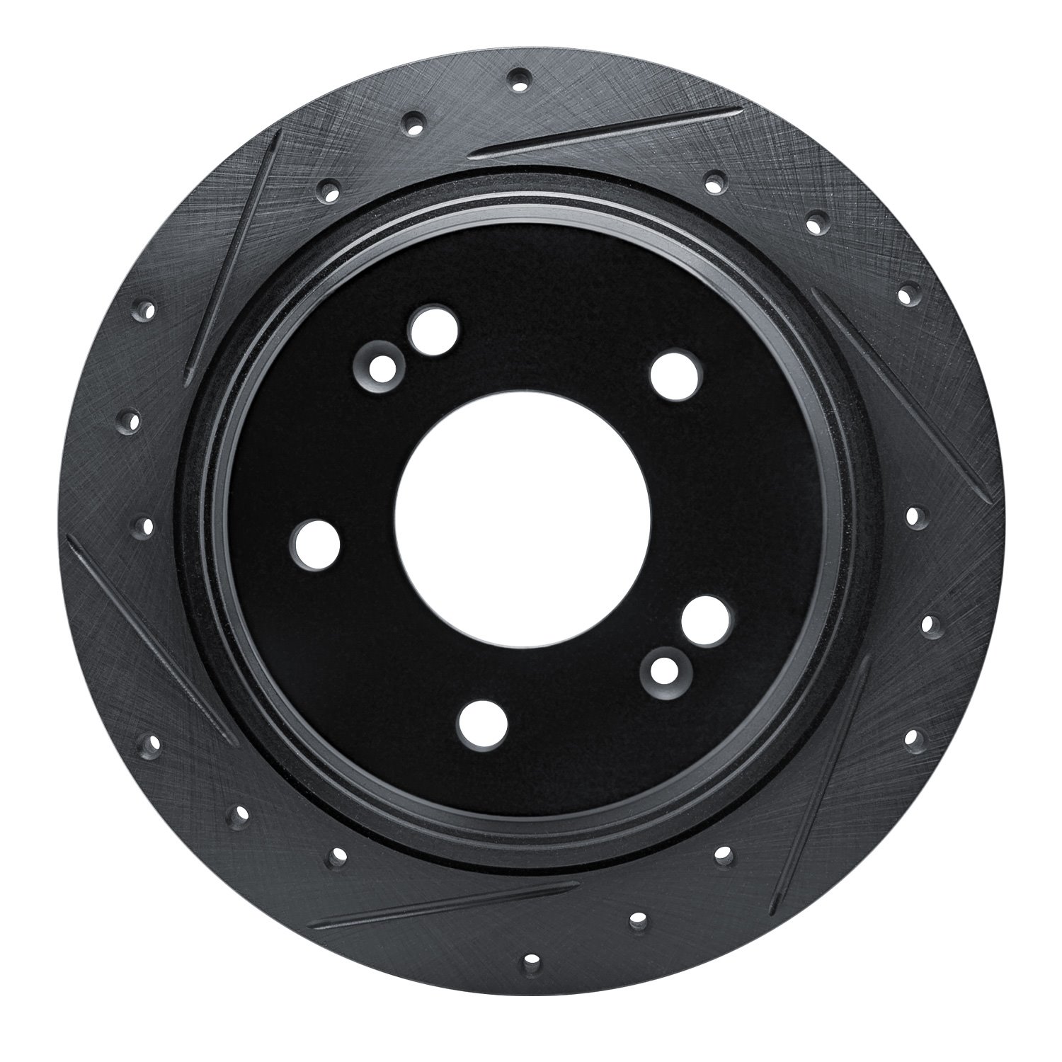 633-03063L Drilled/Slotted Brake Rotor [Black], Fits Select Kia/Hyundai/Genesis, Position: Rear Left