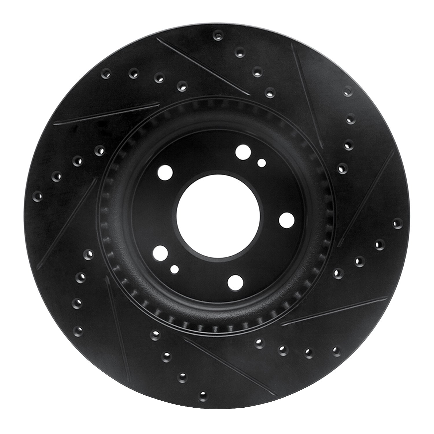 633-03066L Drilled/Slotted Brake Rotor [Black], Fits Select Kia/Hyundai/Genesis, Position: Front Left