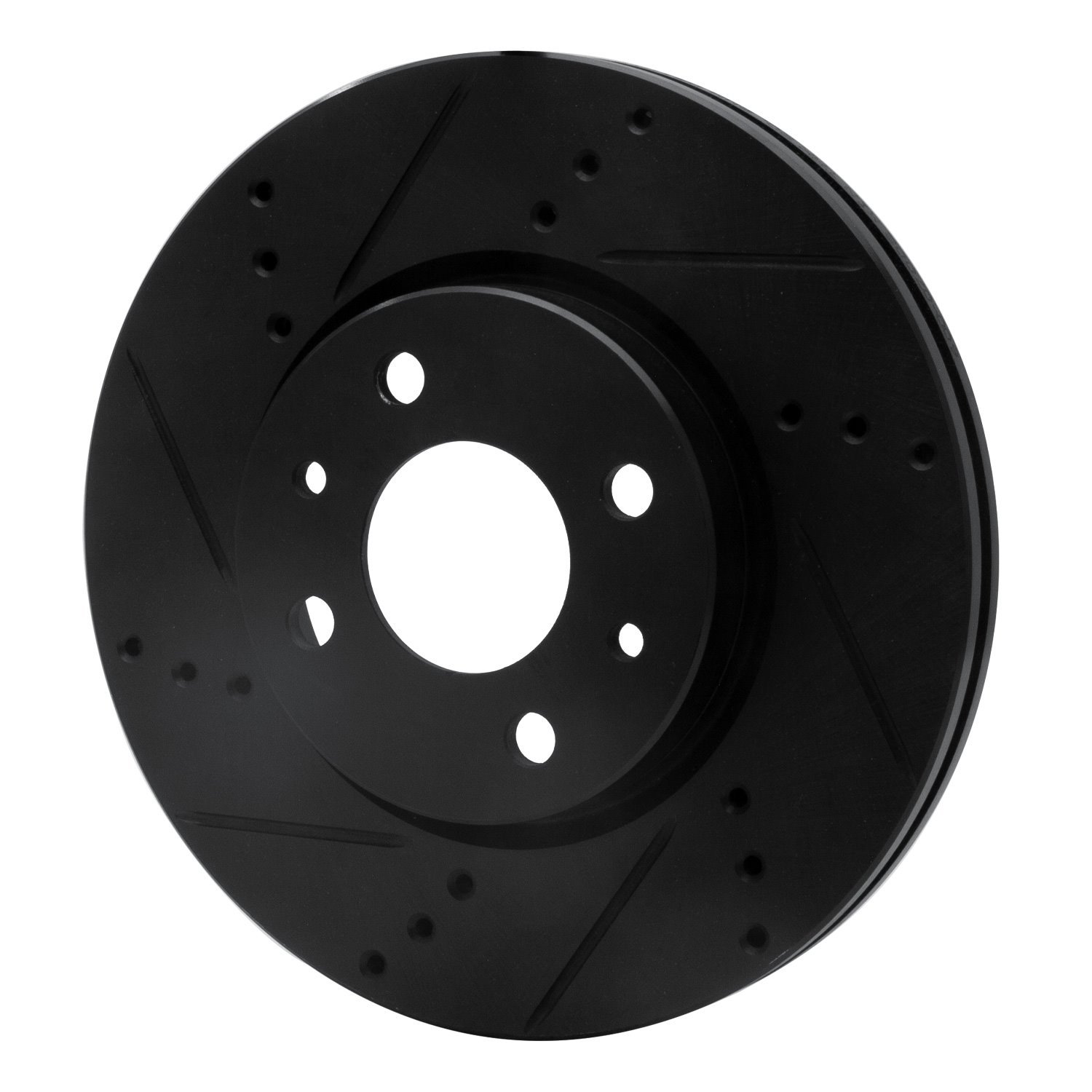 633-07002L Drilled/Slotted Brake Rotor [Black], 2009-2019 Mopar, Position: Front Left