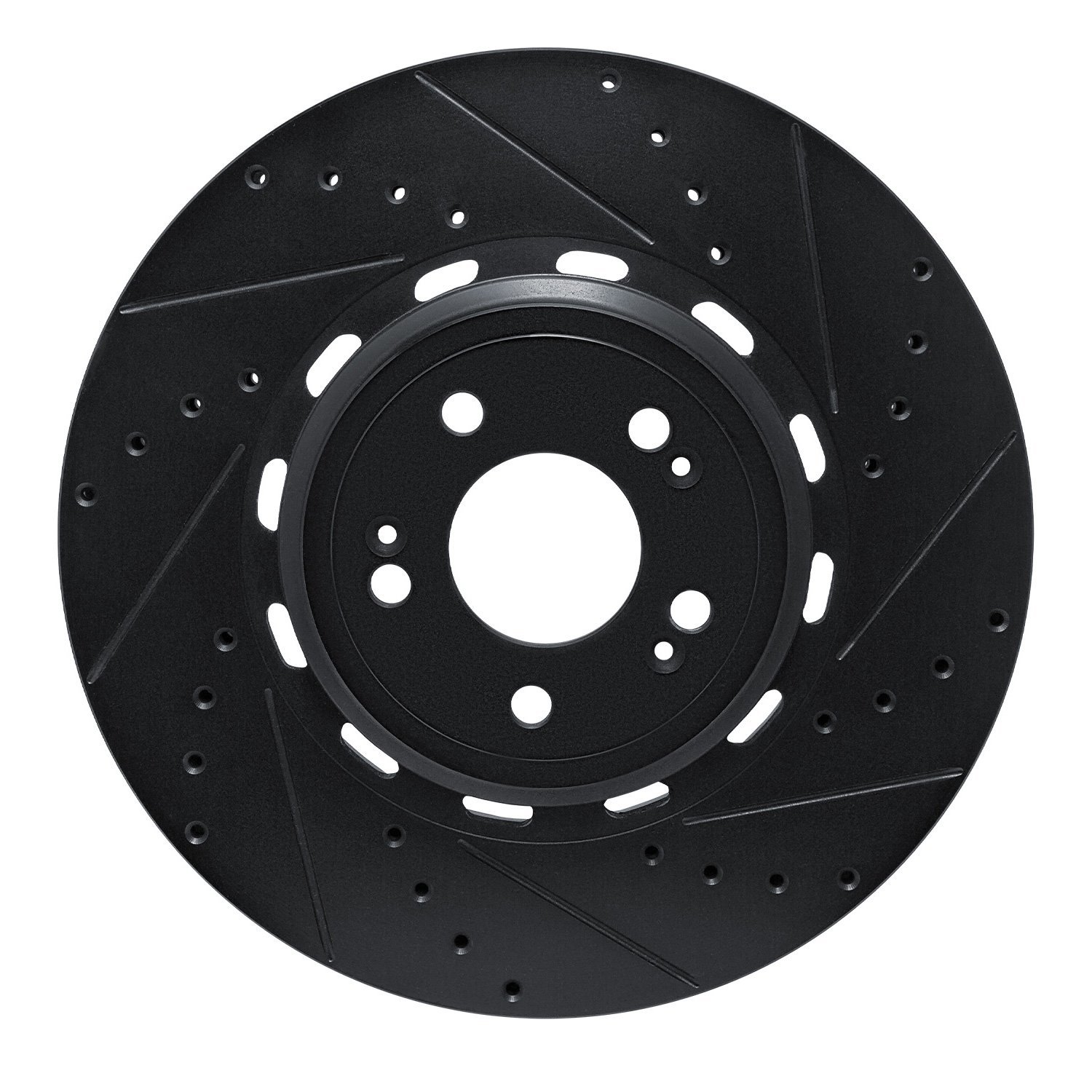633-10006R Drilled/Slotted Brake Rotor [Black], Fits Select Kia/Hyundai/Genesis, Position: Front Right