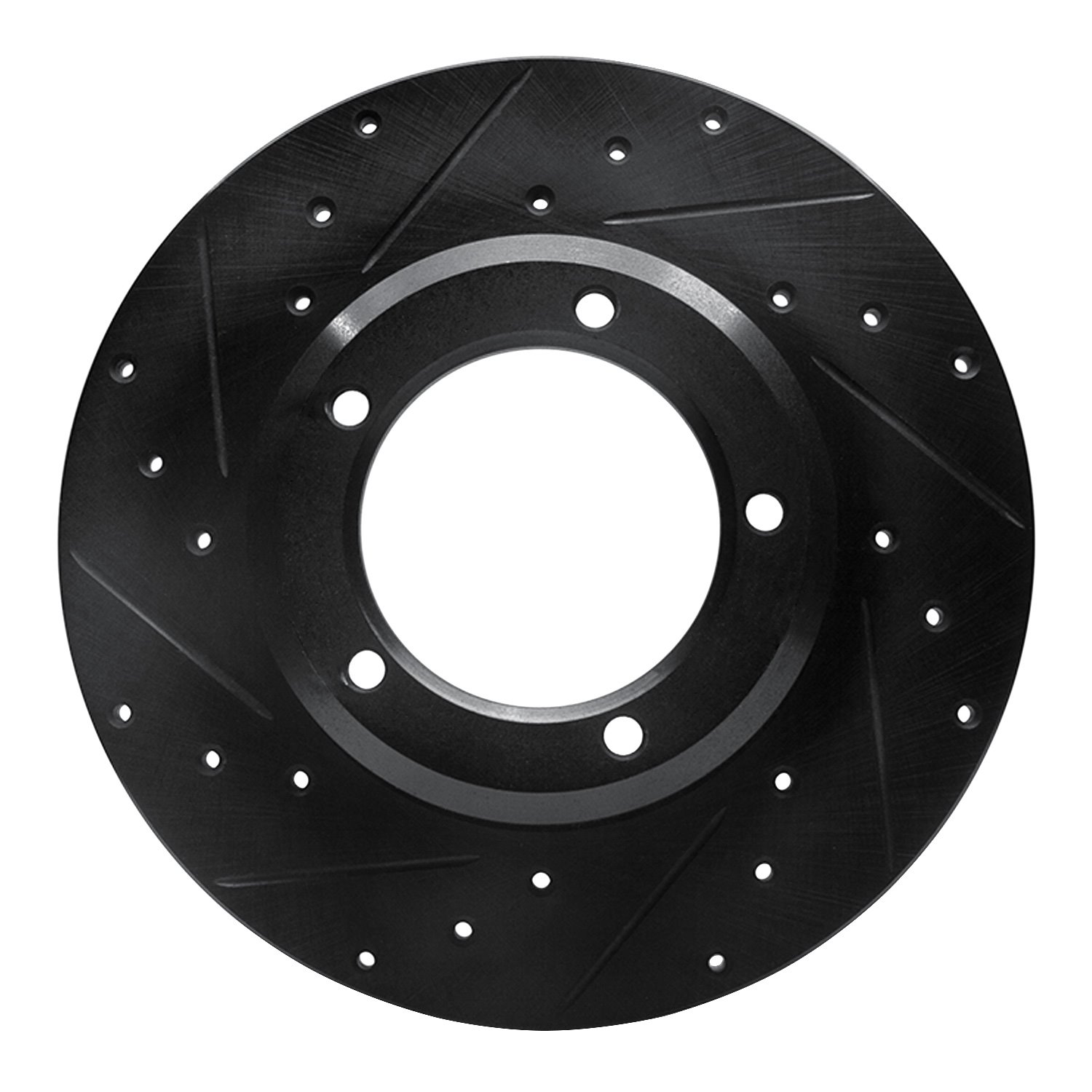 633-11000L Drilled/Slotted Brake Rotor [Black], 1974-1999 Land Rover, Position: Front Left