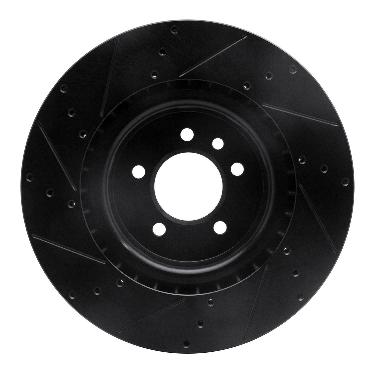 633-11011R Drilled/Slotted Brake Rotor [Black], 2006-2017 Land Rover, Position: Front Right