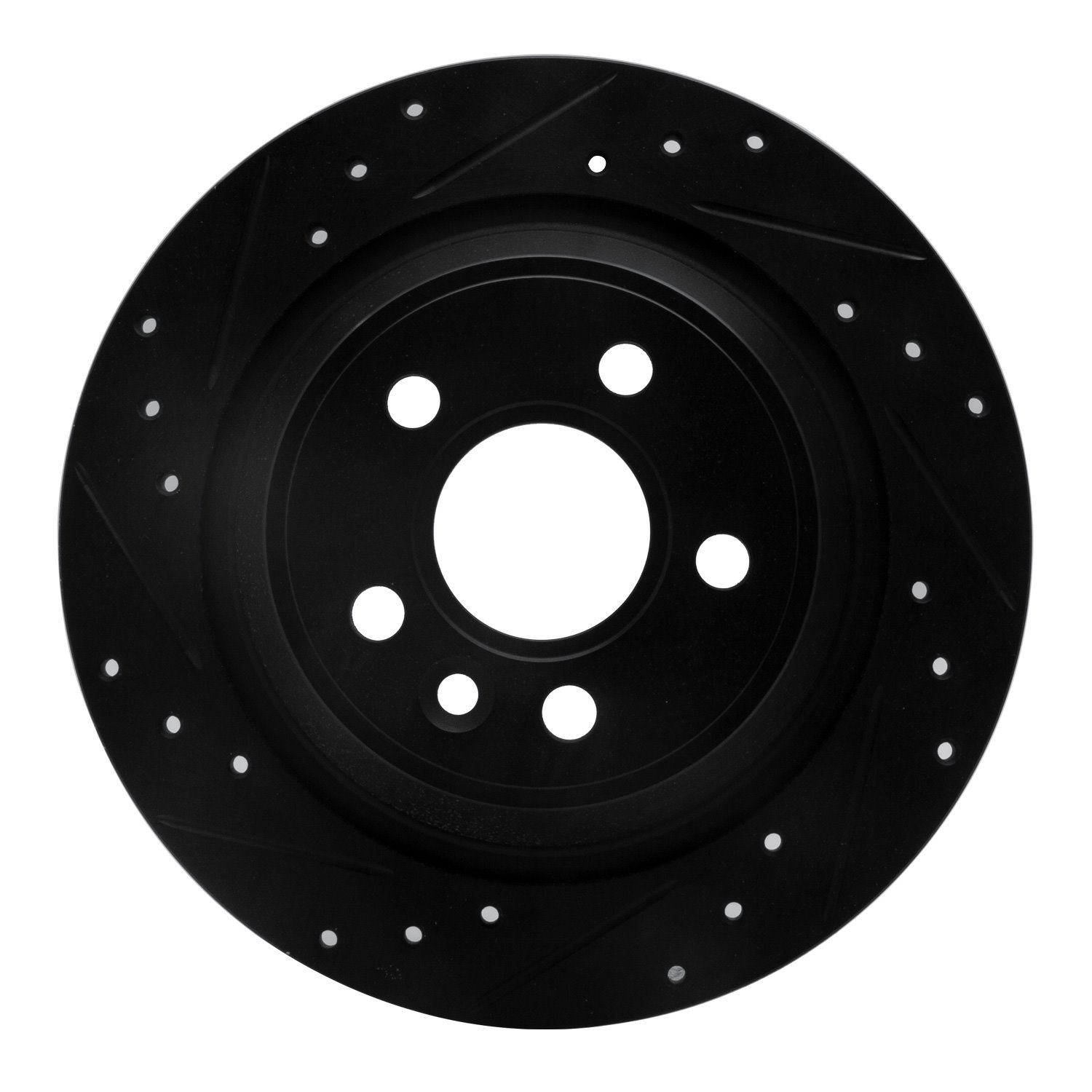 633-11022L Drilled/Slotted Brake Rotor [Black], 2009-2015 Multiple Makes/Models, Position: Rear Left