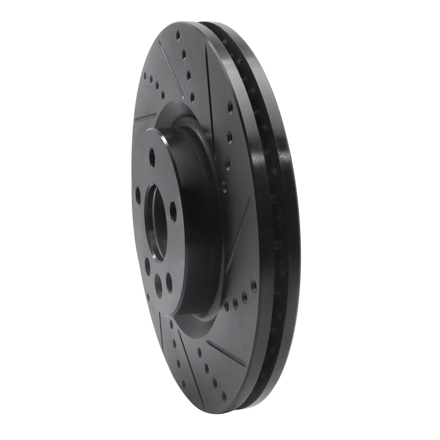 633-11025R Drilled/Slotted Brake Rotor [Black], 2015-2019 Multiple Makes/Models, Position: Front Right