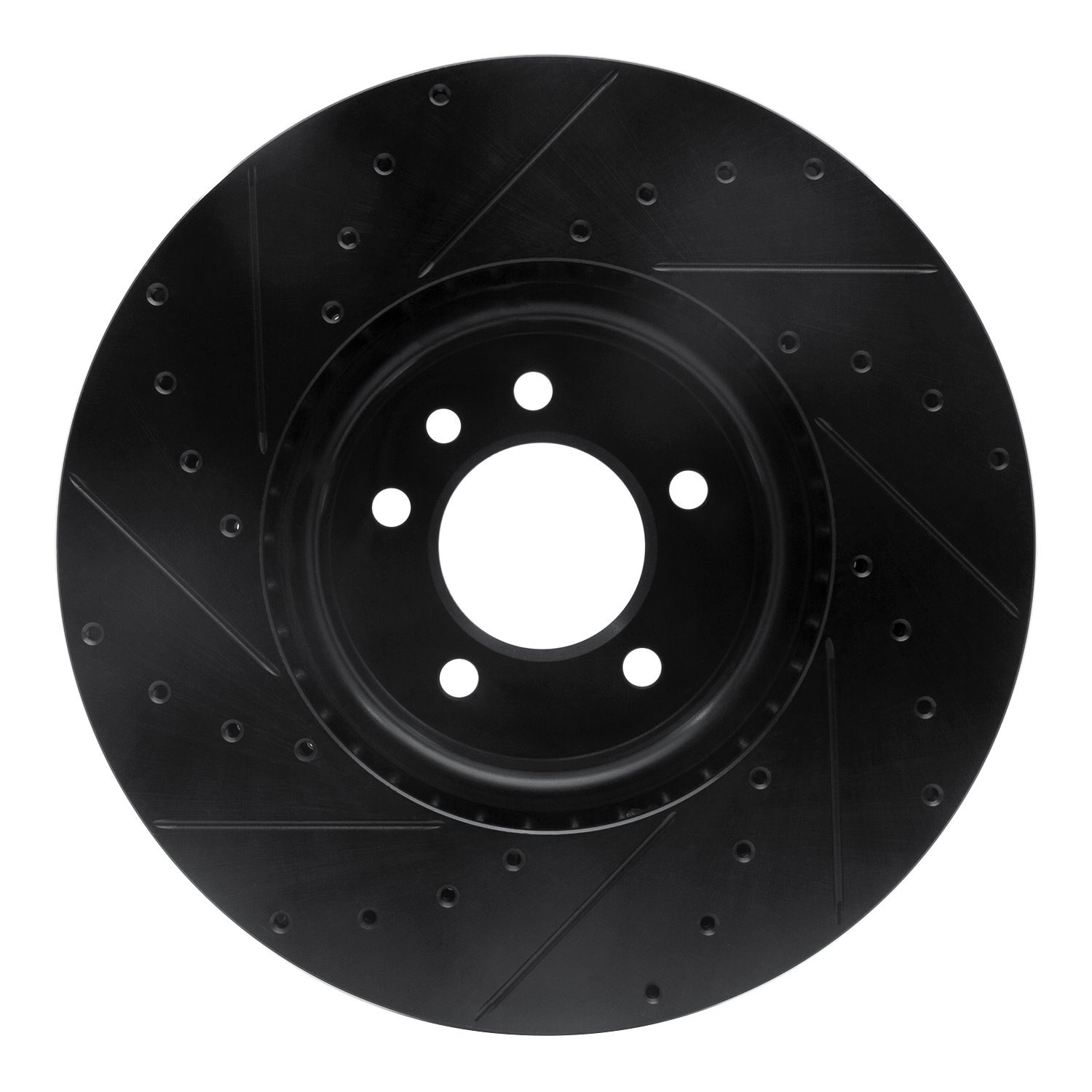 633-11030R Drilled/Slotted Brake Rotor [Black], 2018-2020 Land Rover, Position: Front Right