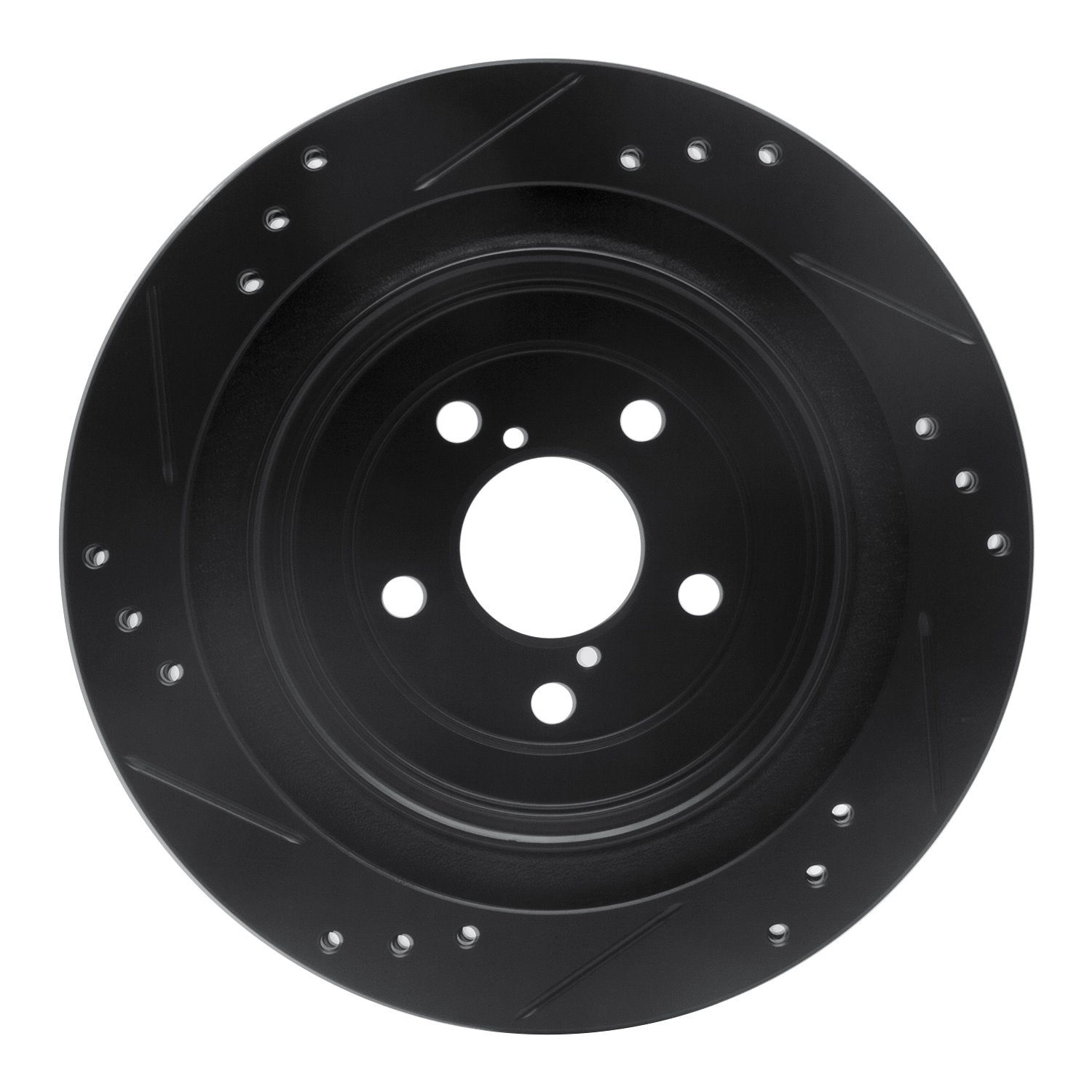633-13019R Drilled/Slotted Brake Rotor [Black], 2005-2009 Subaru, Position: Rear Right