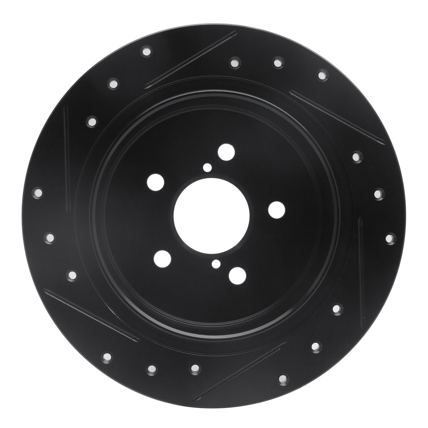 633-13020R Drilled/Slotted Brake Rotor [Black], 2005-2009 Subaru, Position: Rear Right
