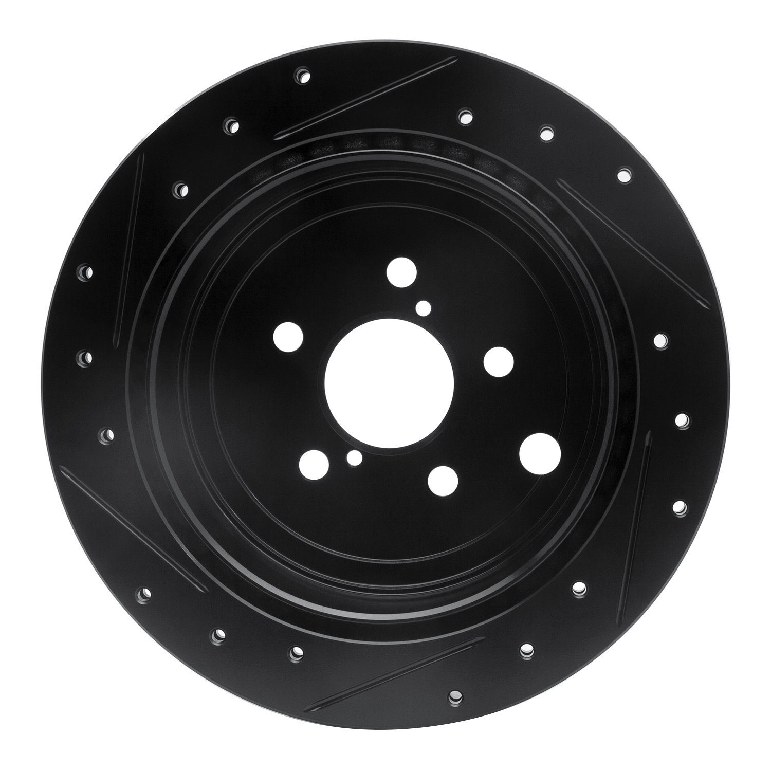 633-13023R Drilled/Slotted Brake Rotor [Black], Fits Select Multiple Makes/Models, Position: Rear Right